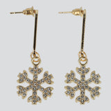 Aretes largos copos de nieve