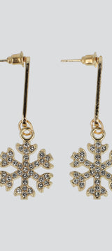 Aretes largos copos de nieve