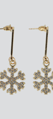 Aretes largos copos de nieve