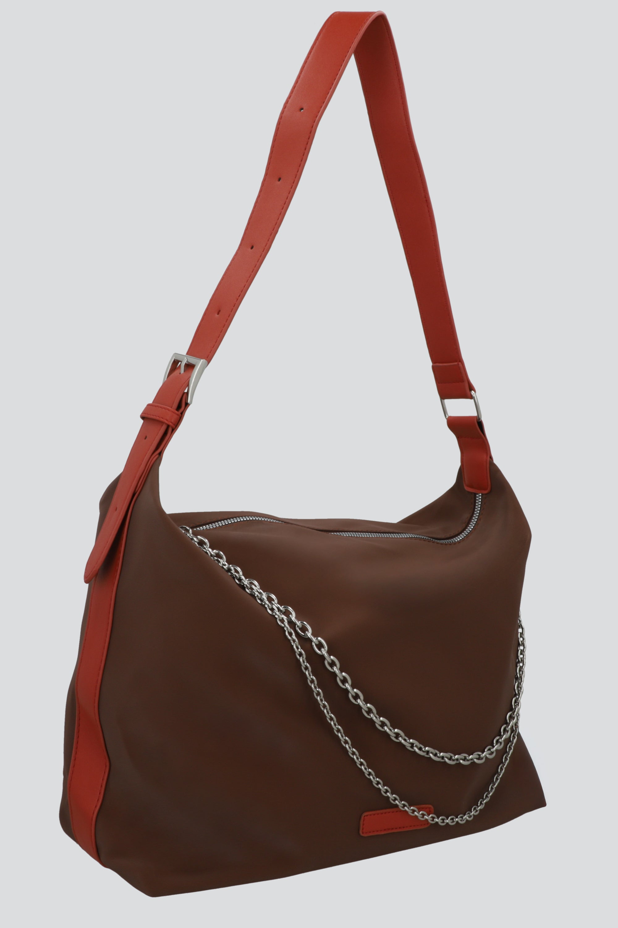 Bolsa tote nylon cadenas CHOCOLATE