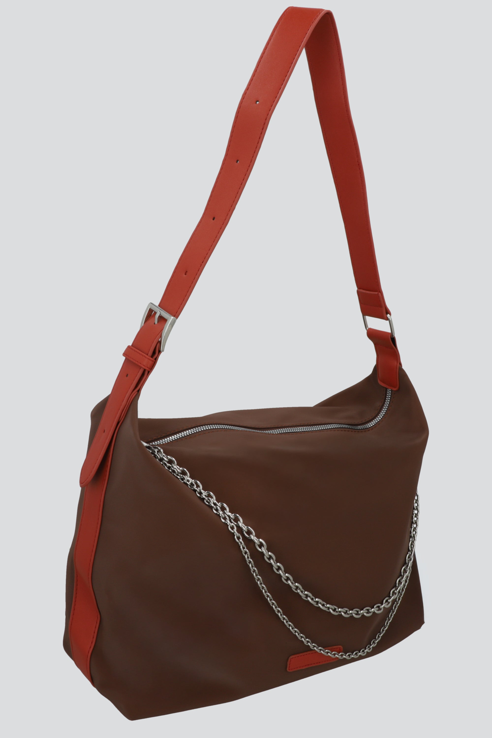 Bolsa tote nylon cadenas CHOCOLATE