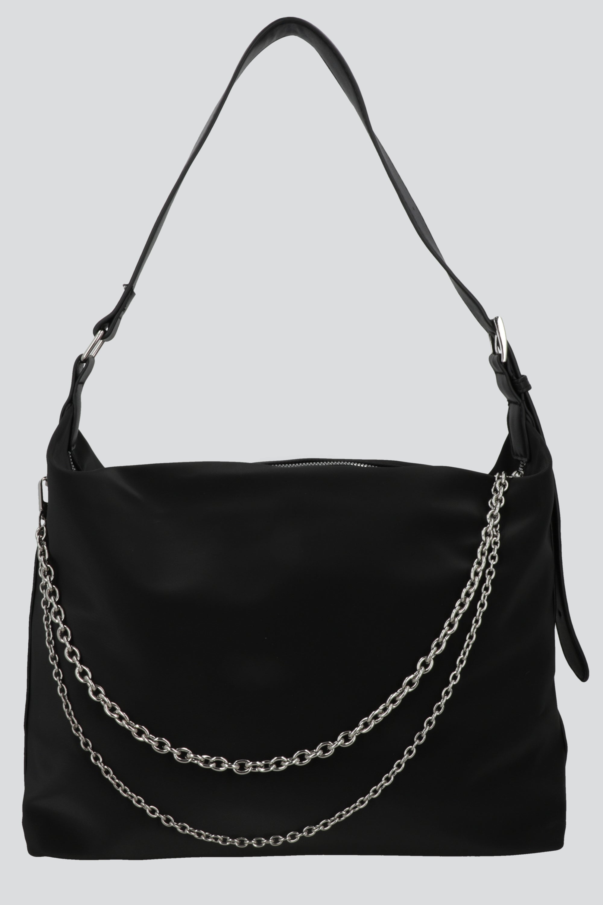 Bolsa tote nylon cadenas NEGRO