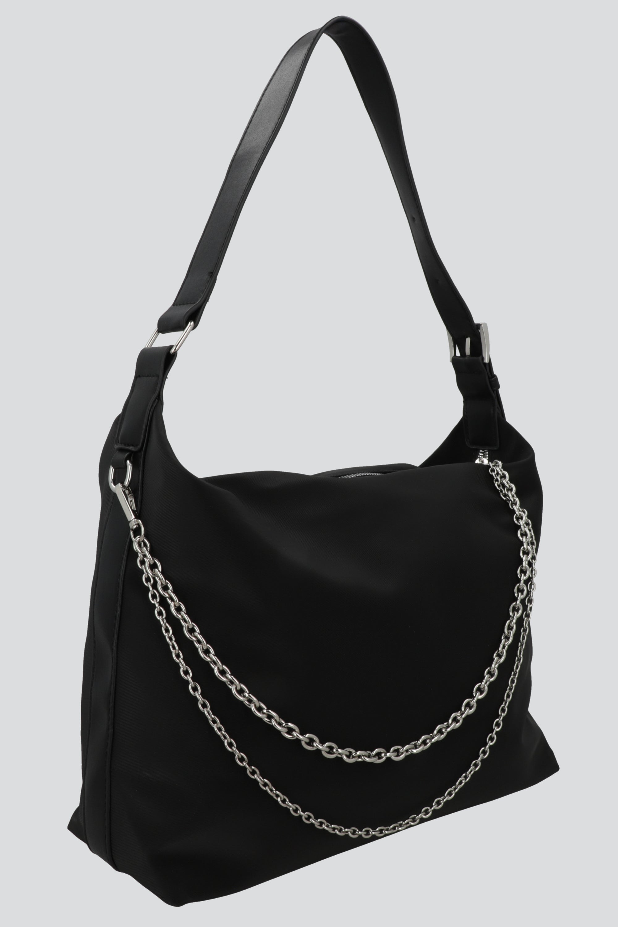 Bolsa tote nylon cadenas NEGRO