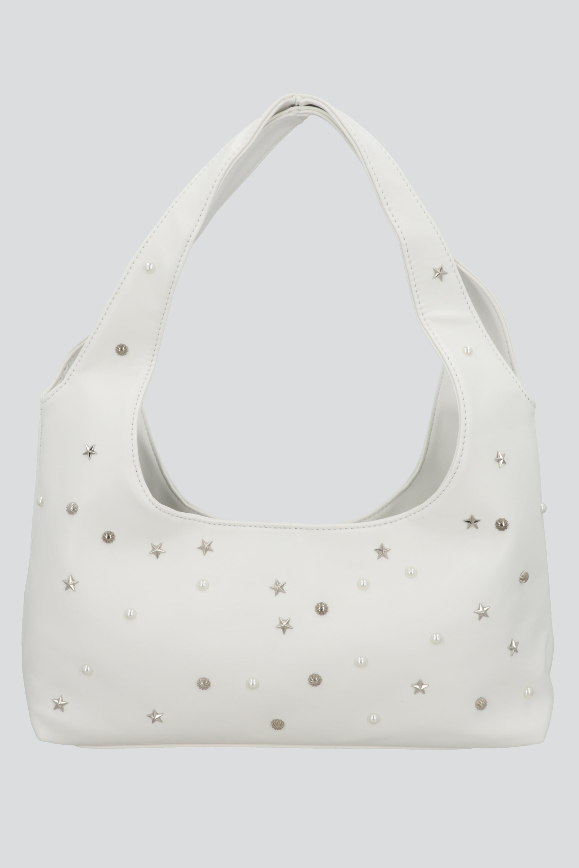 Bolsa shoulder studs estrellas BLANCO