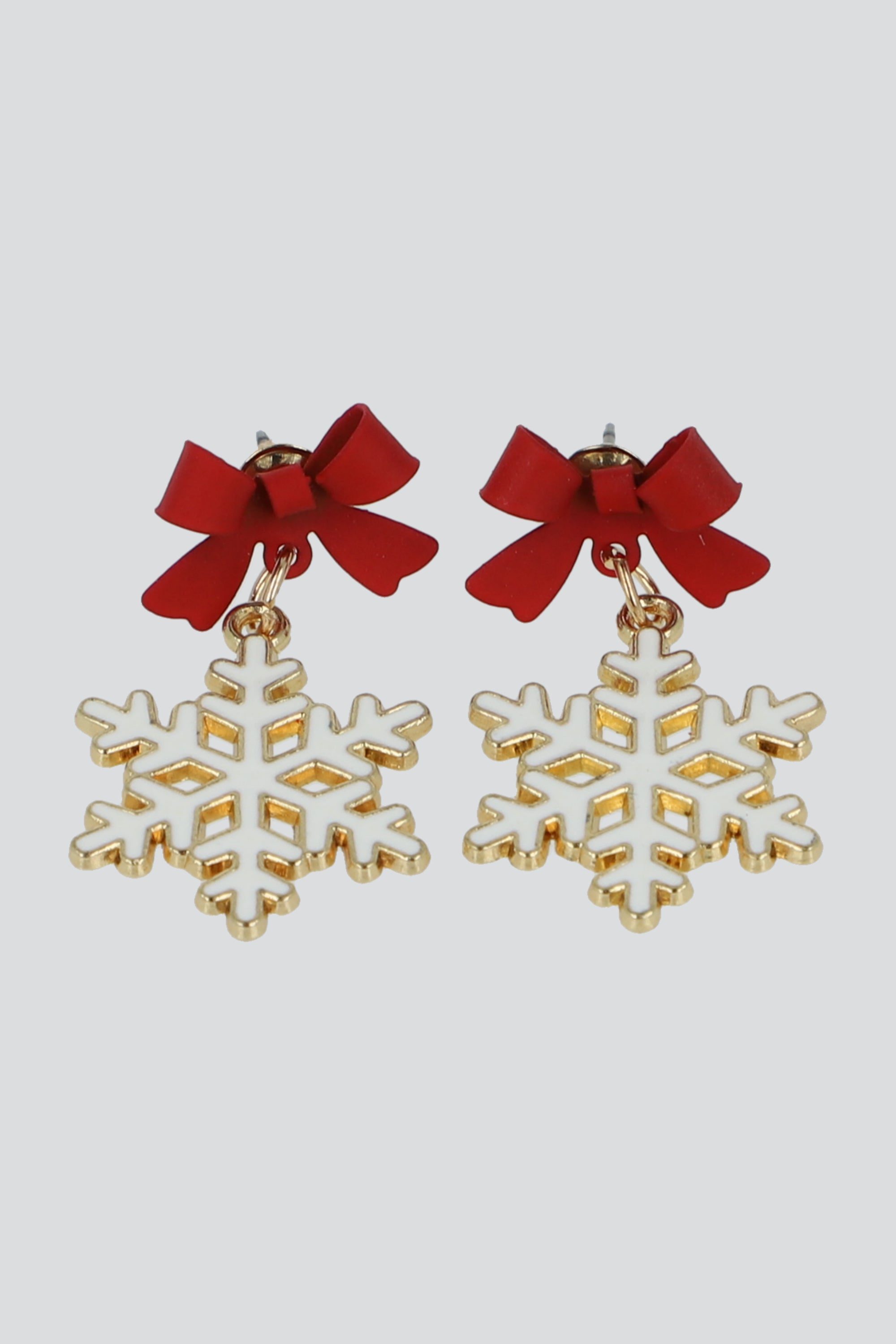 Aretes con moño ROJO