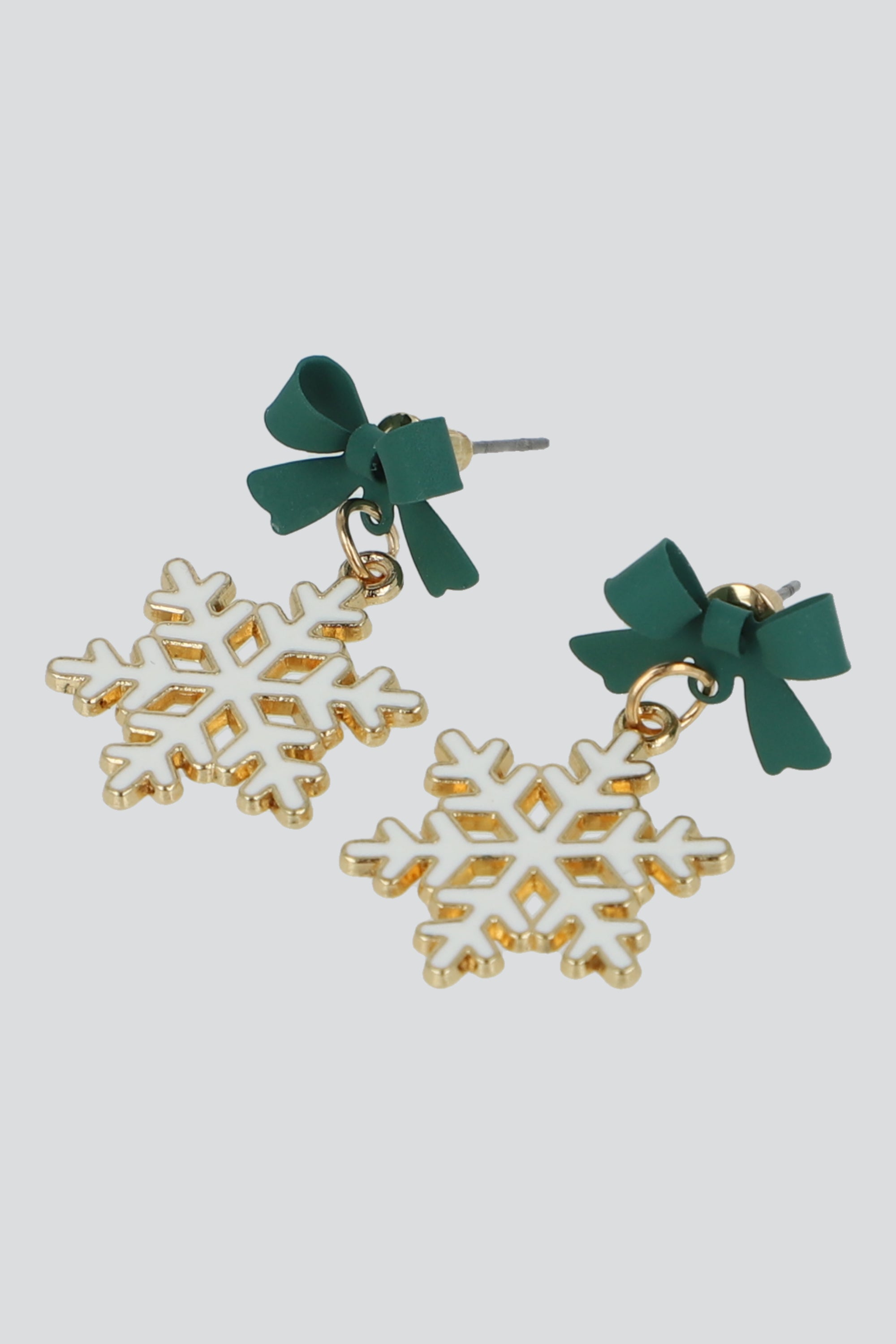 Aretes con moño VERDE