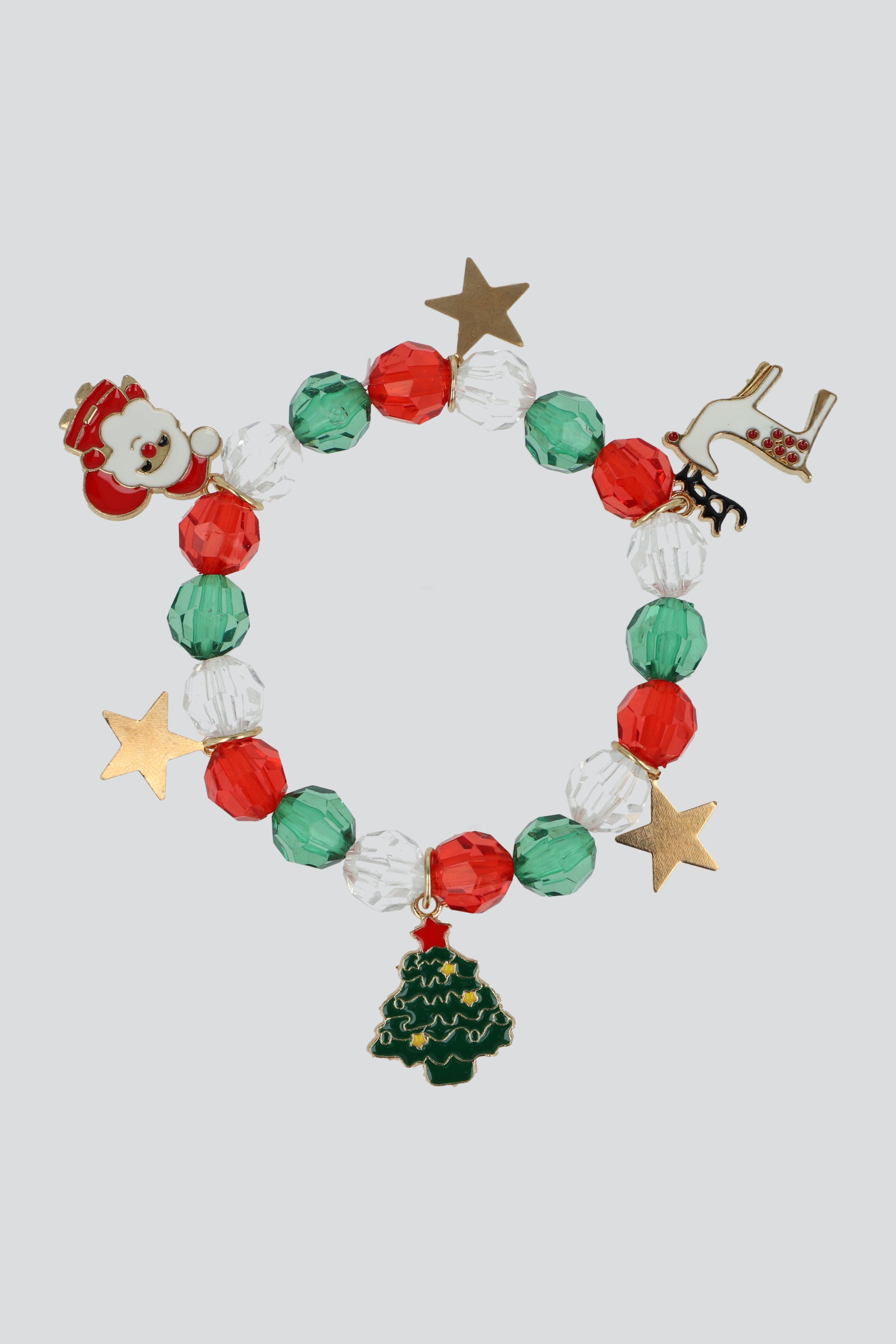 Pulsera beads charms navidad ROJO