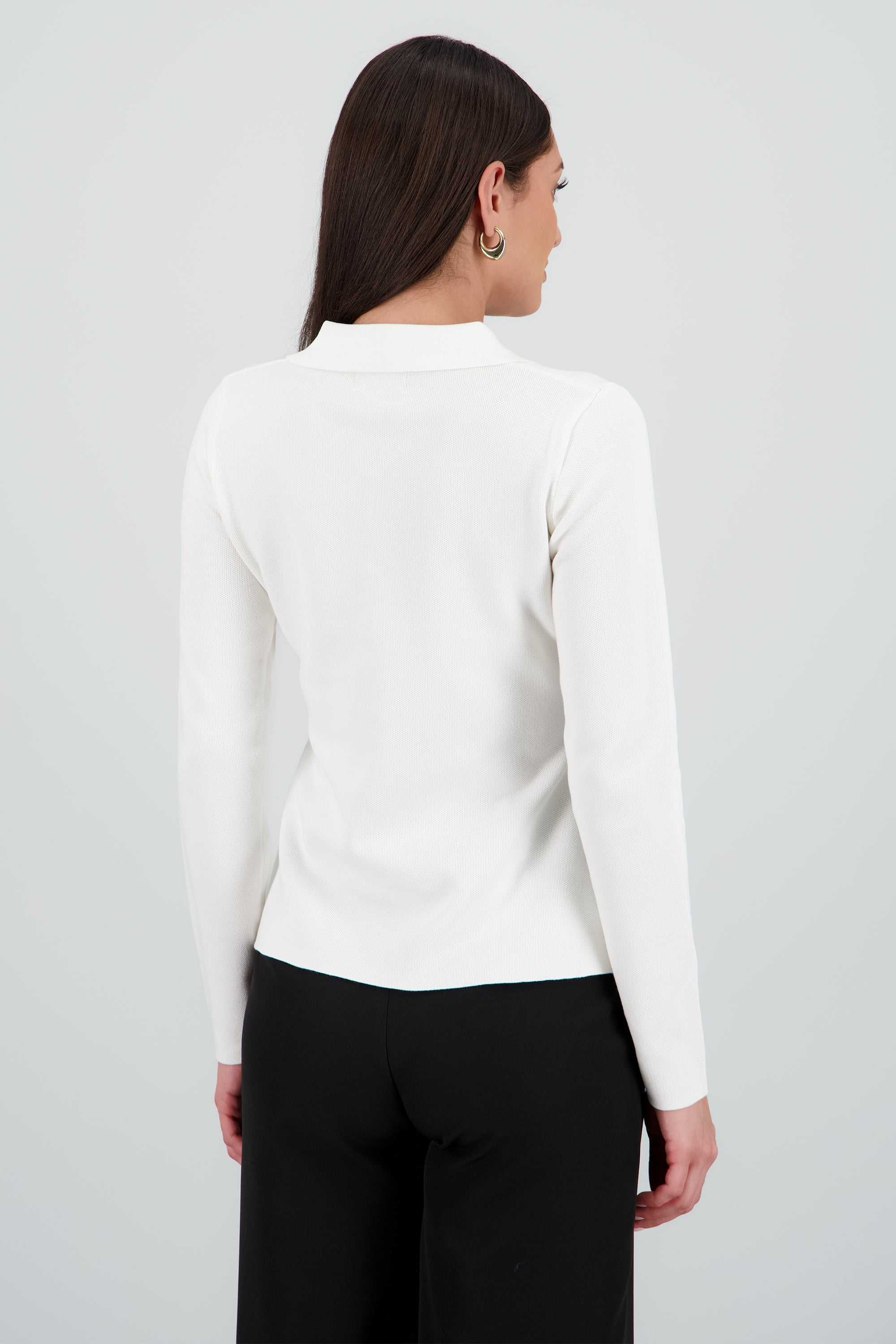 Top tejido peplum detalle botones BLANCO