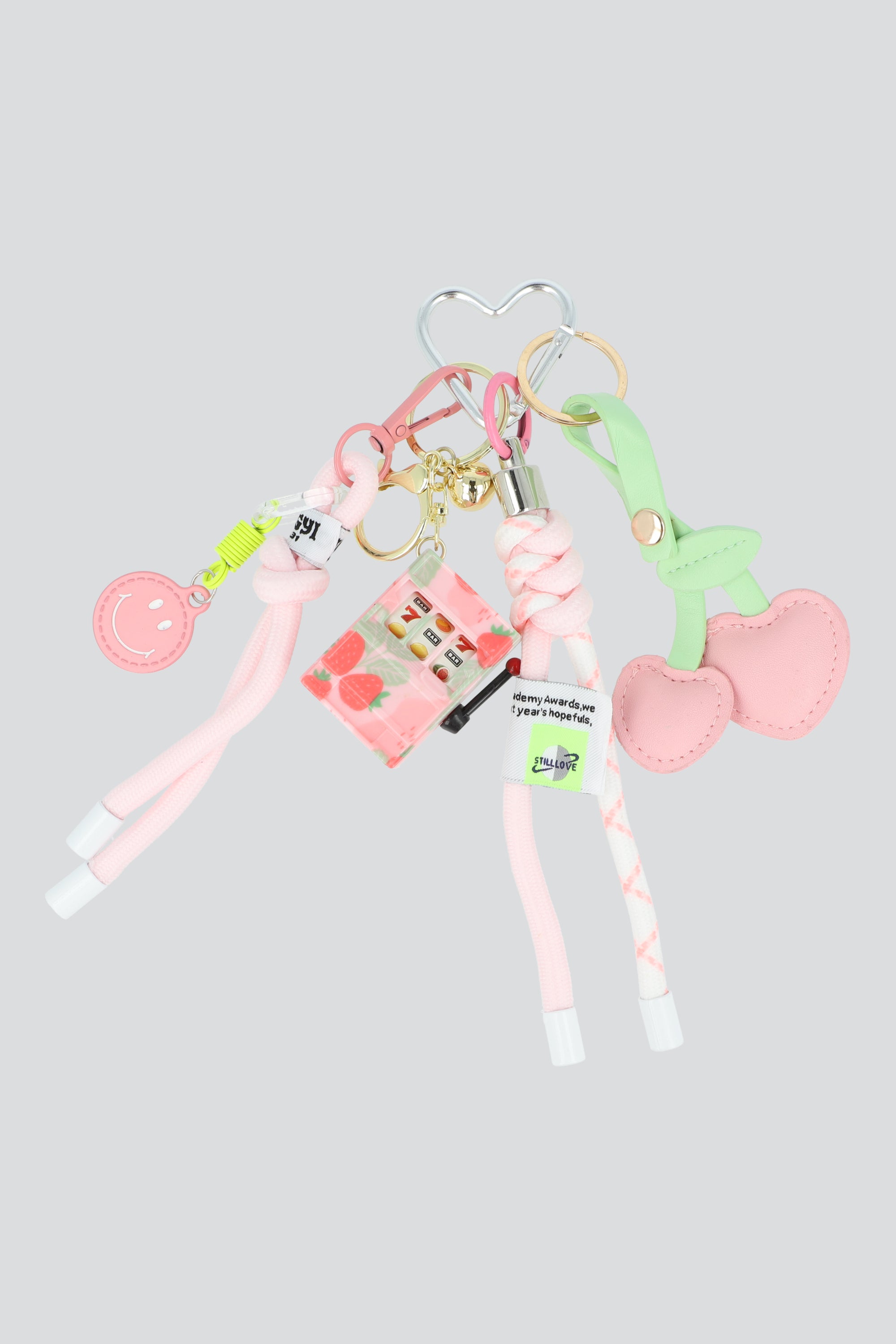 Llavero multi charms cerezas ROSA