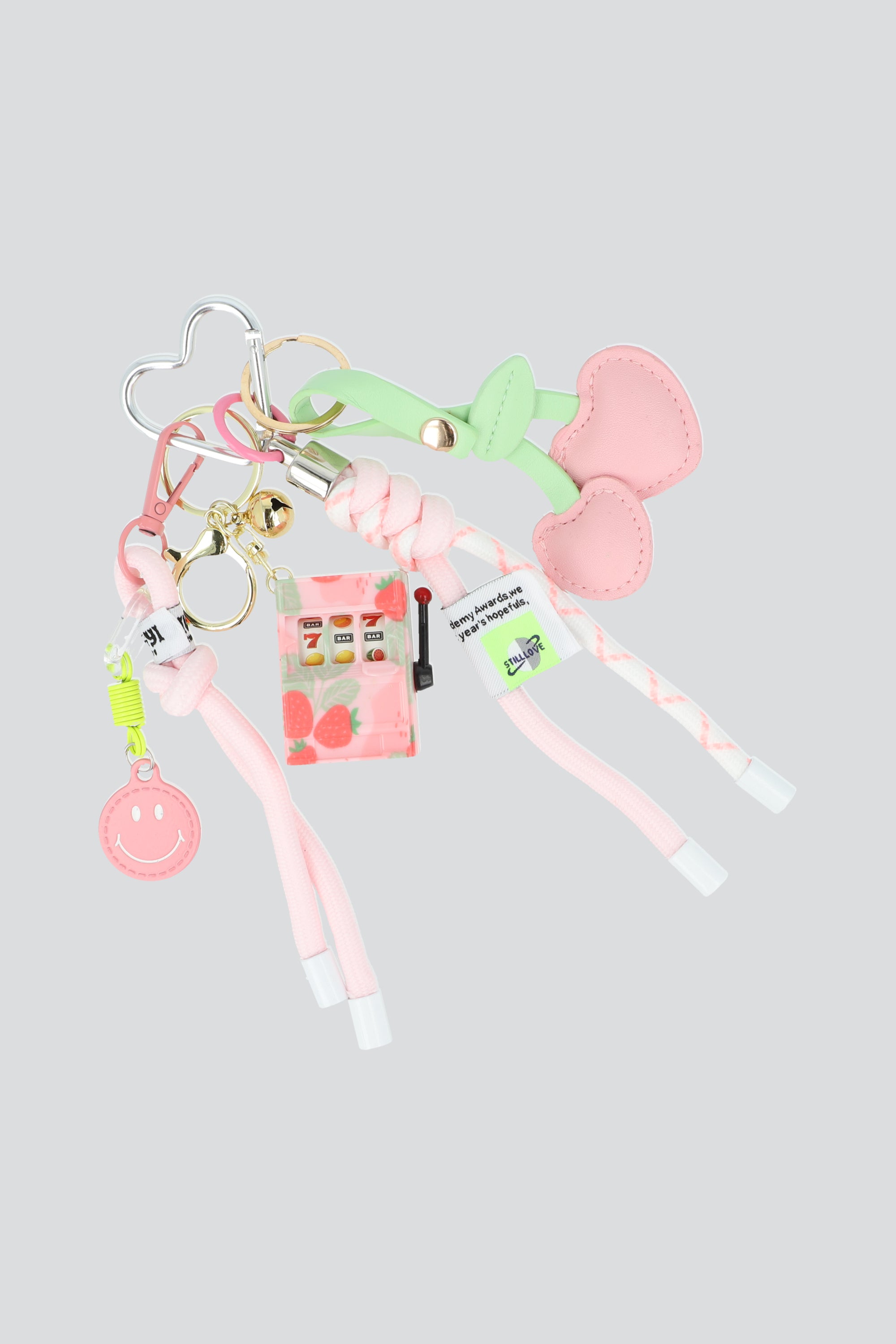 Llavero multi charms cerezas ROSA