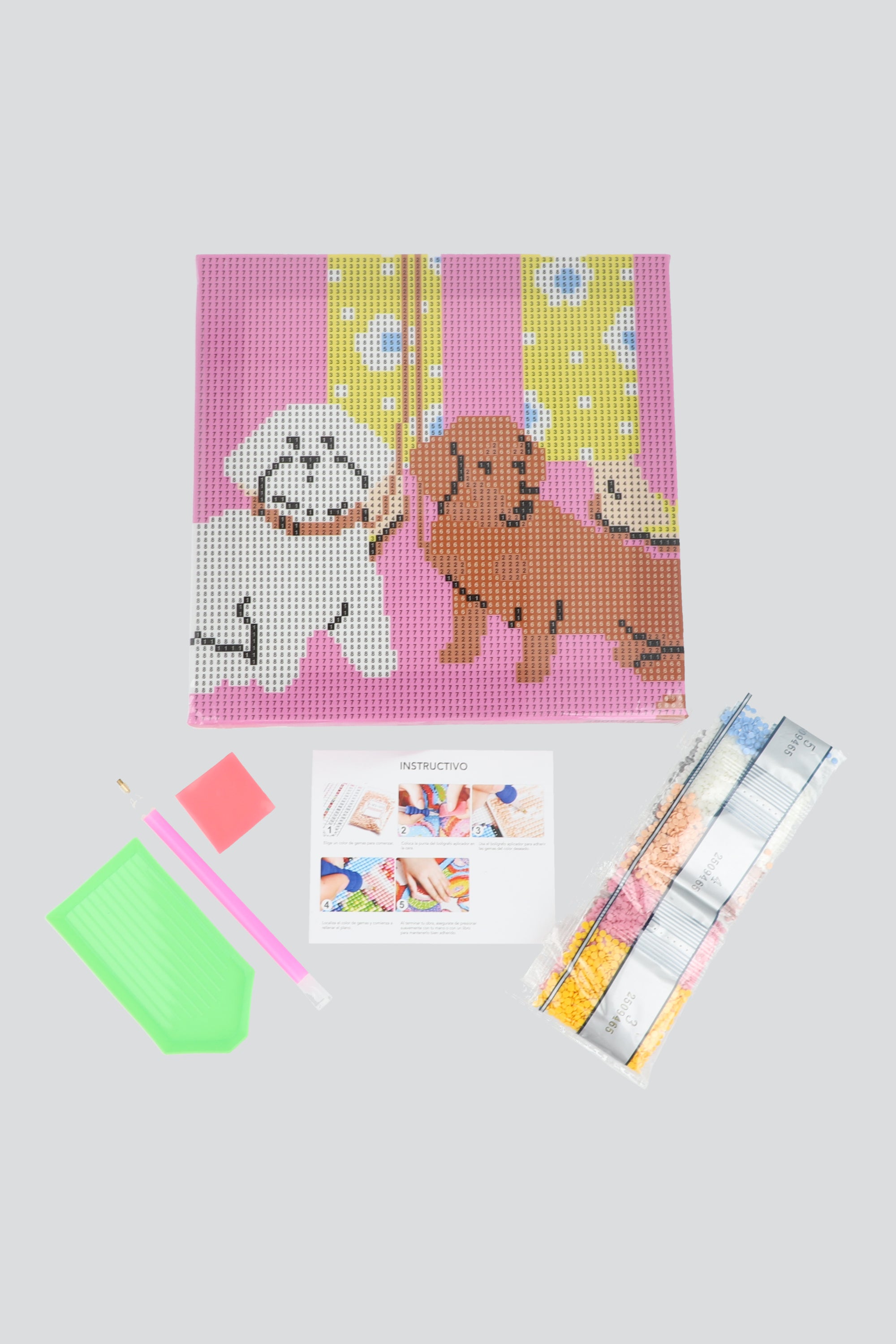 Set chico diy gemas perritos paseando ROSA