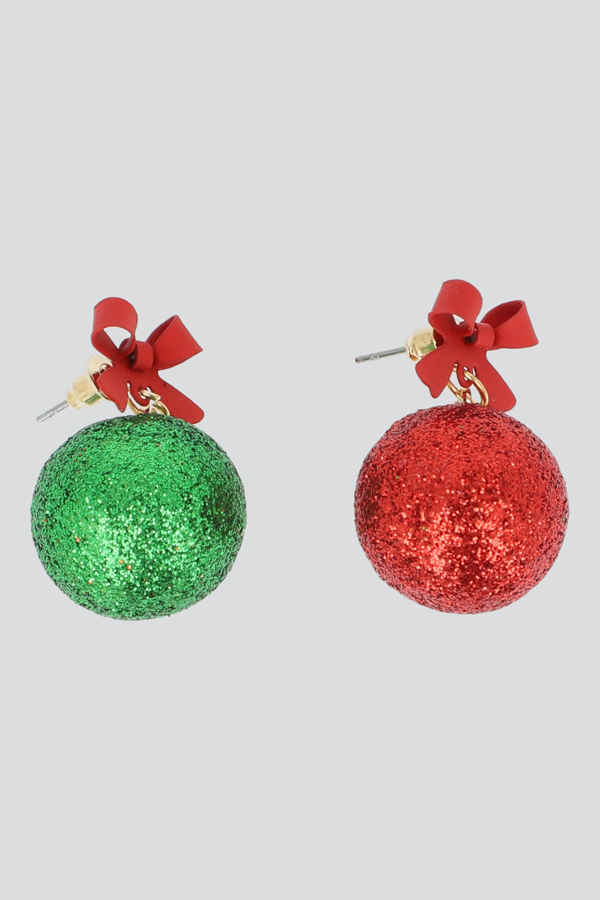 Aretes esferas moño ROJO