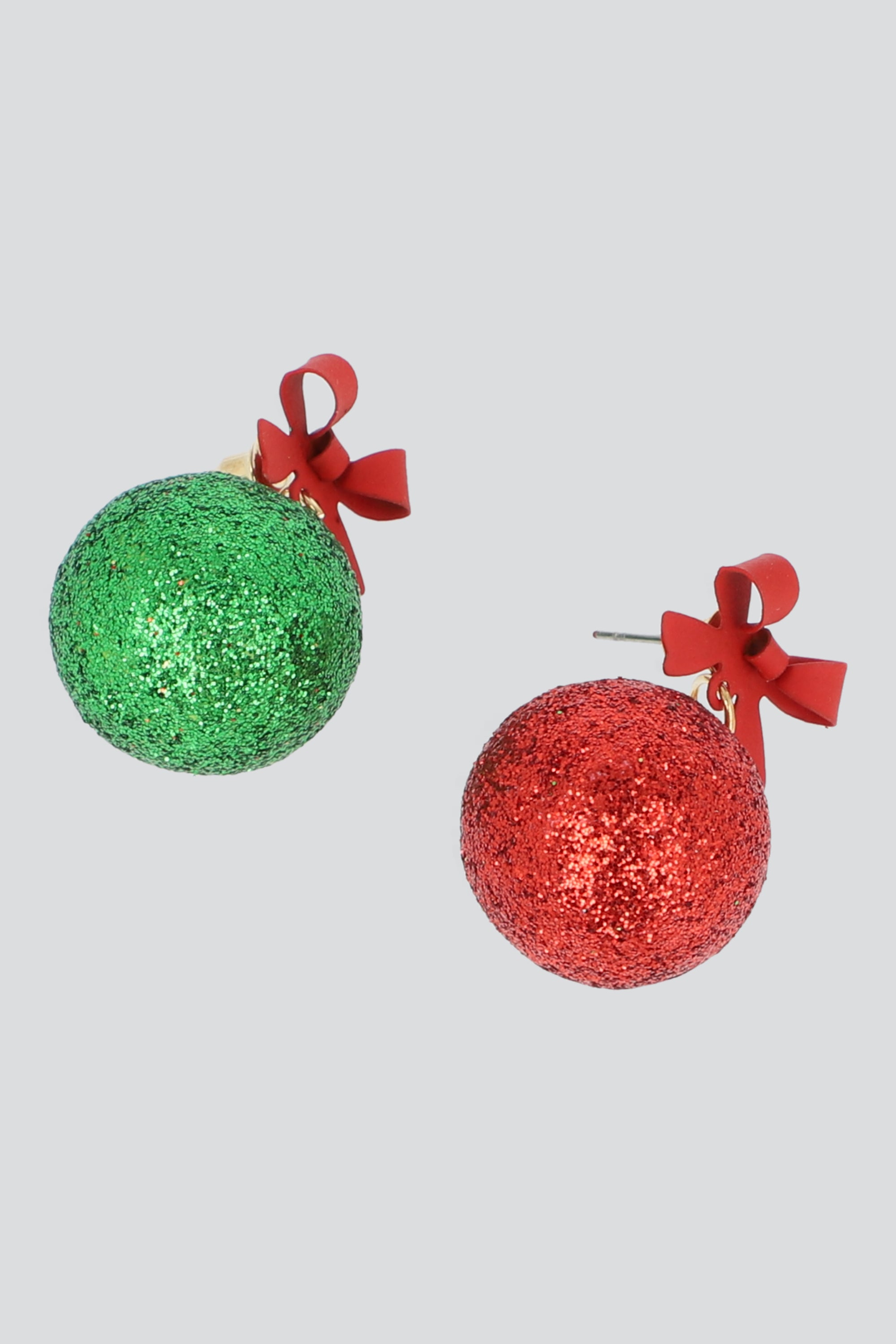 Aretes esferas moño ROJO