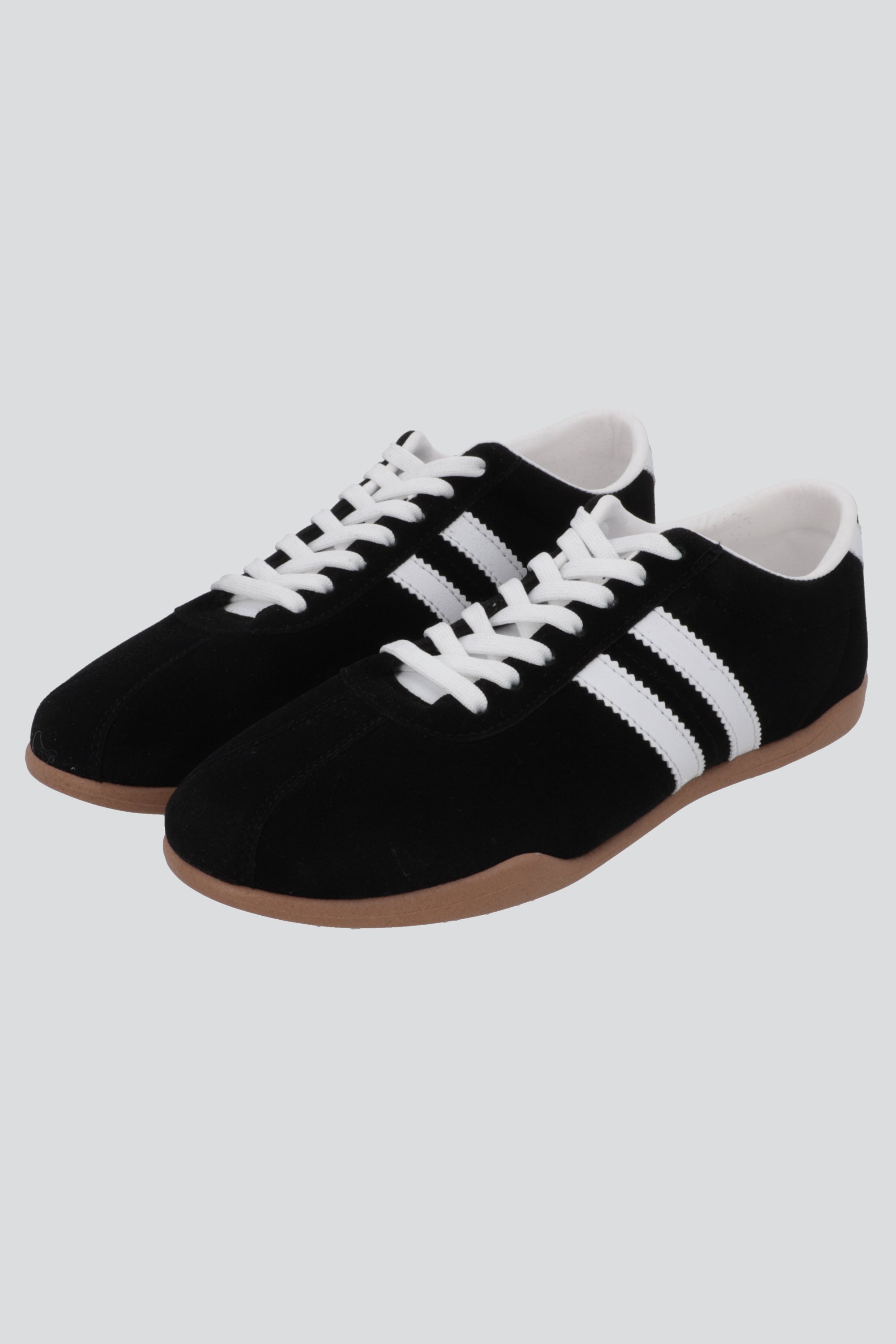 Tenis casual dos lineas gamuza NEGRO
