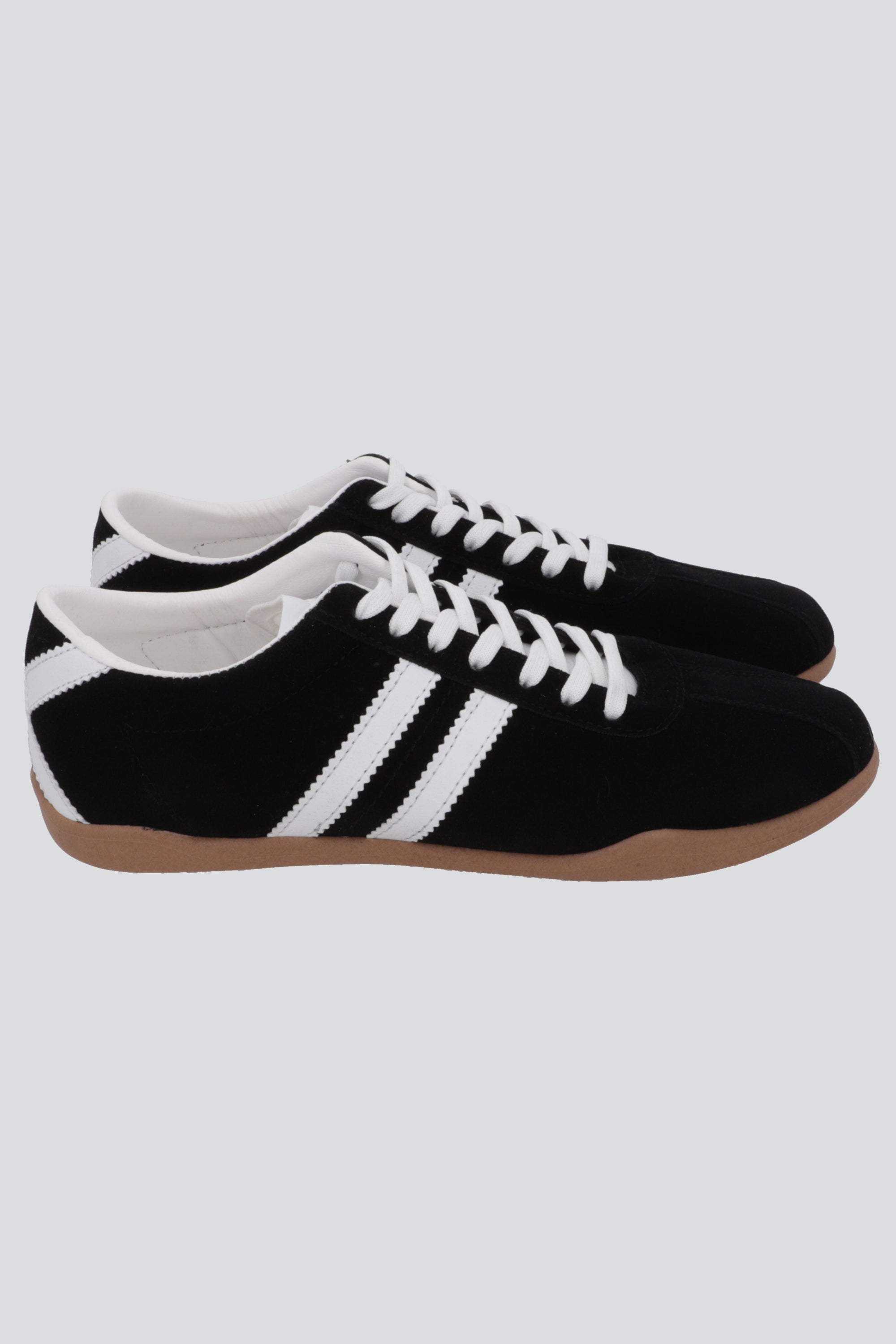 Tenis casual dos lineas gamuza NEGRO