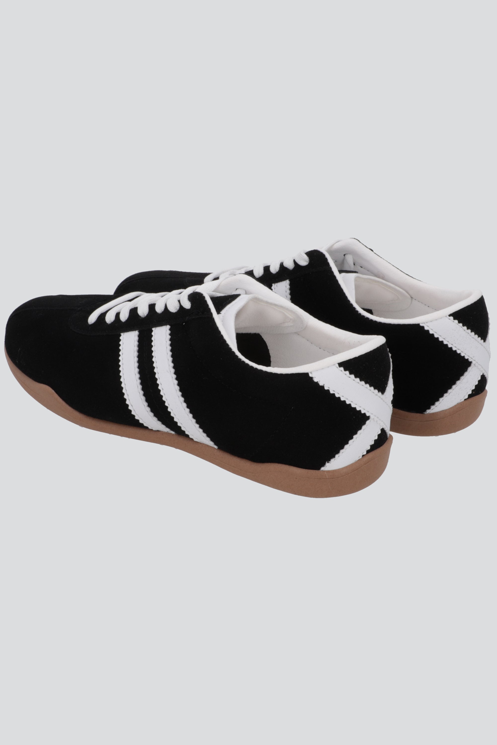 Tenis casual dos lineas gamuza NEGRO