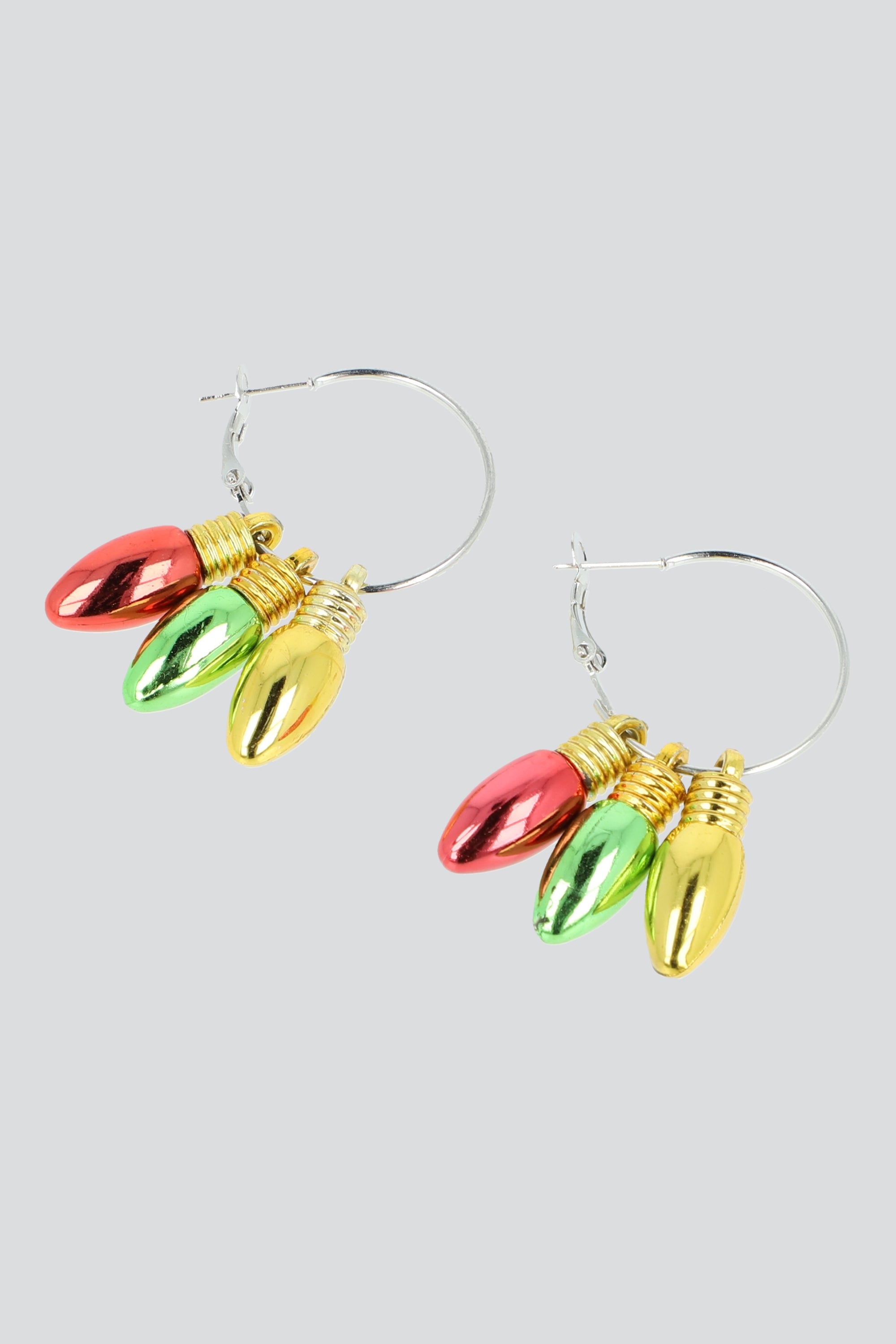 Arracadas focos navideños PLATA