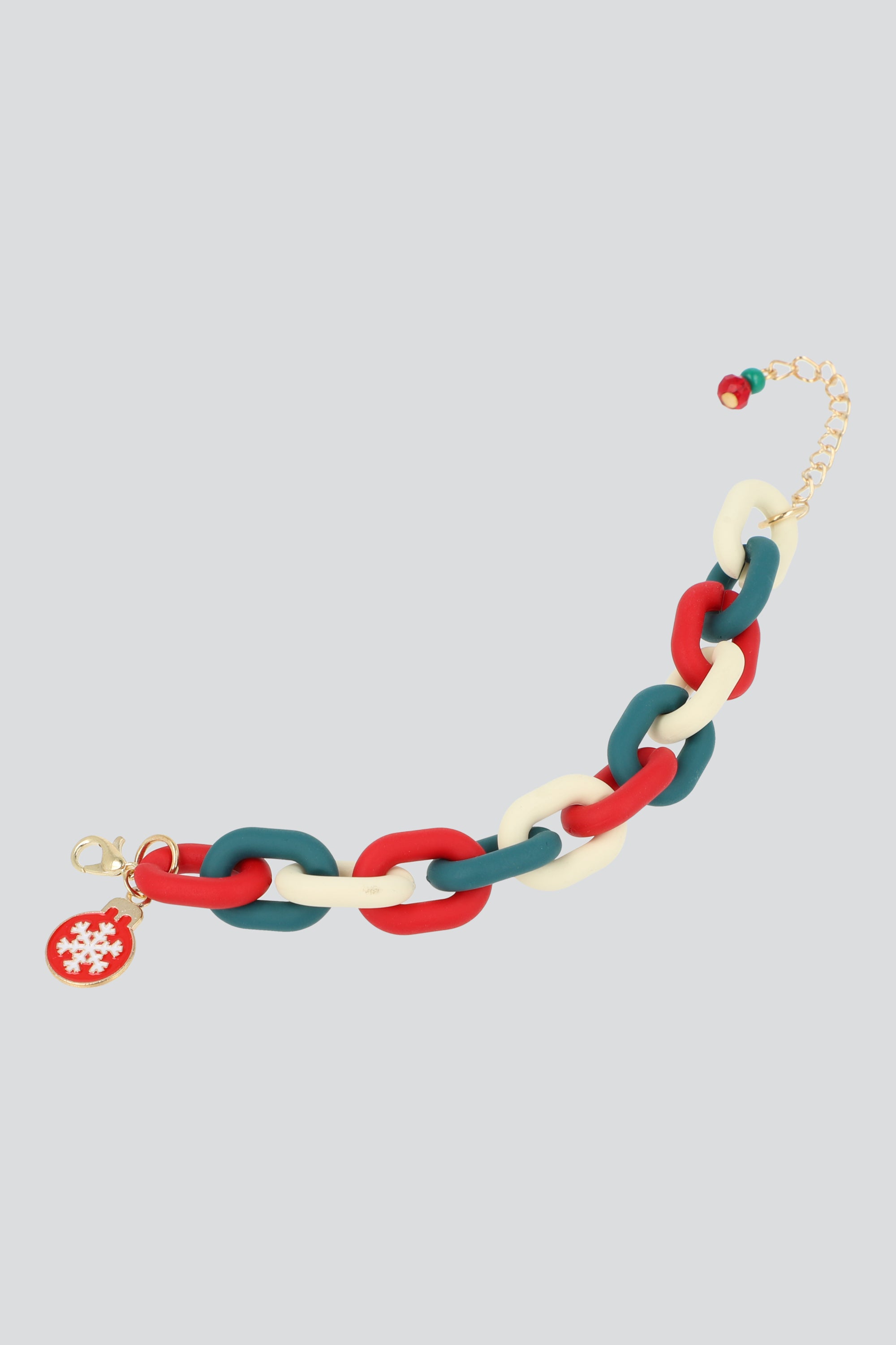 Pulsera eslabones navidad ROJO COMBO