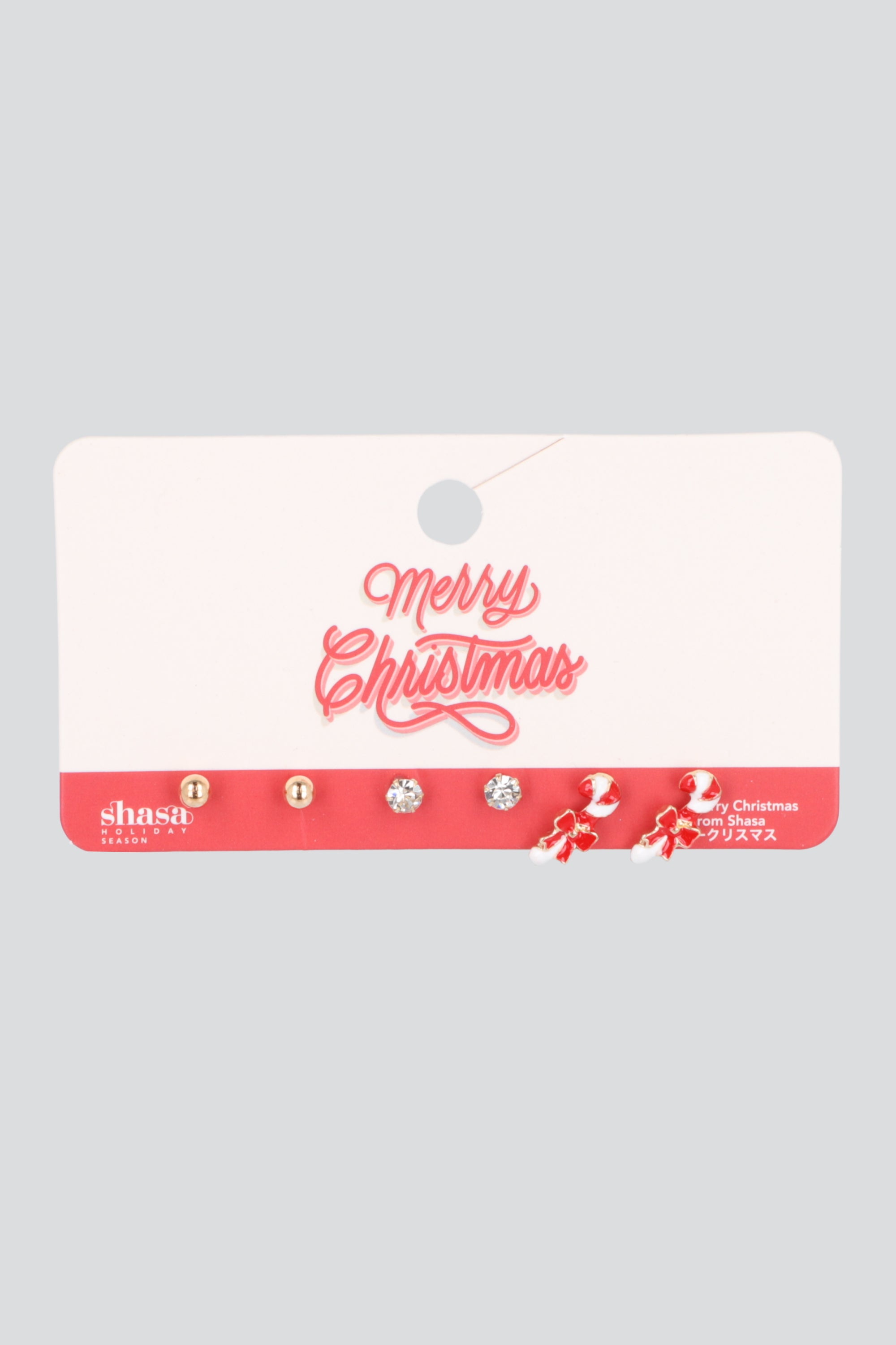 Set 3 pares aretes navideños BLANCO