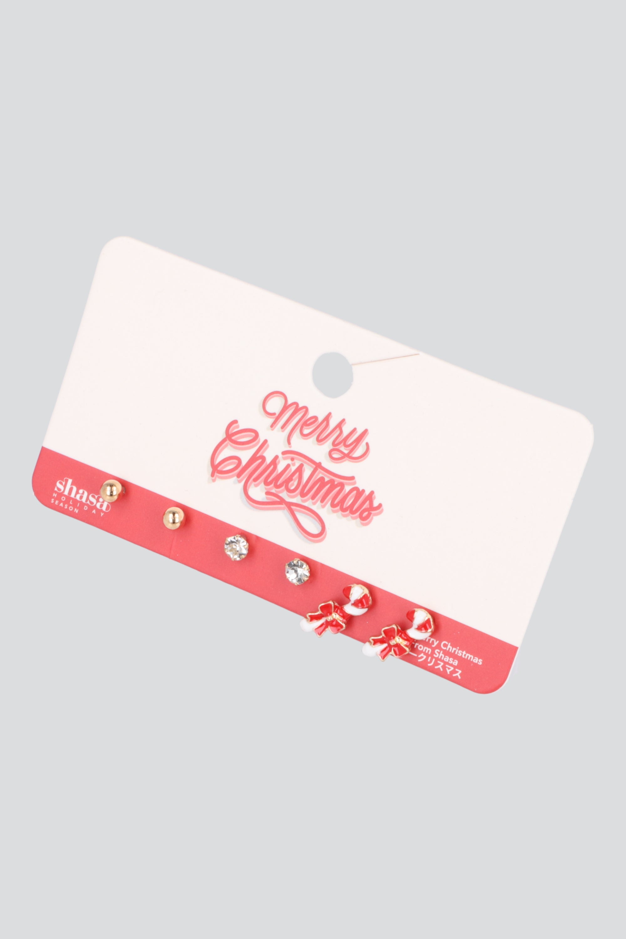 Set 3 pares aretes navideños BLANCO