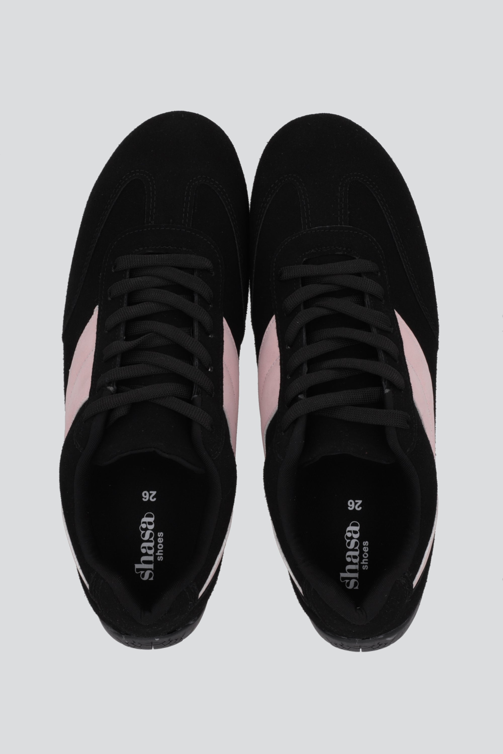 Tenis delgado gamuza lineas NEGRO