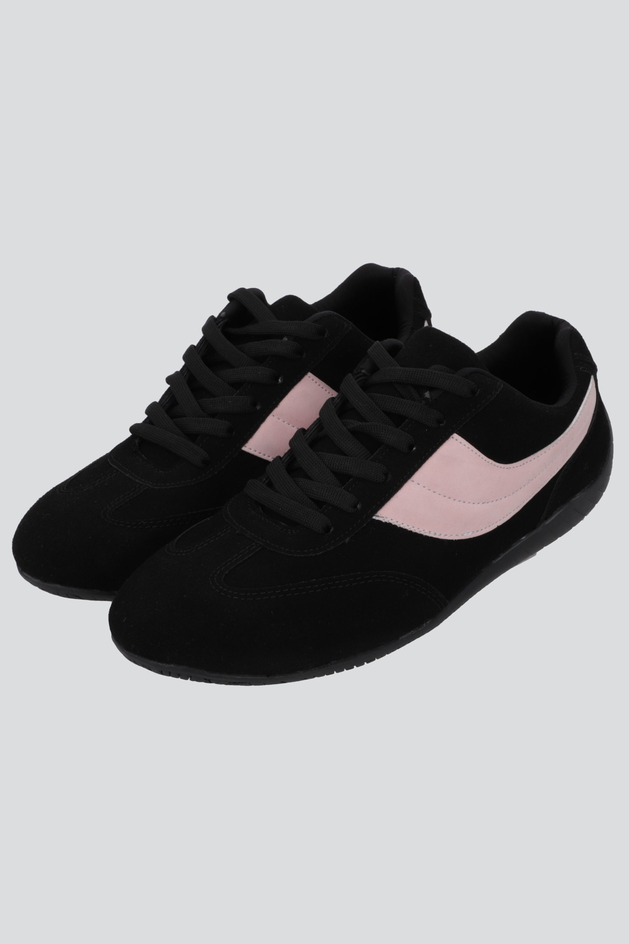 Tenis delgado gamuza lineas NEGRO