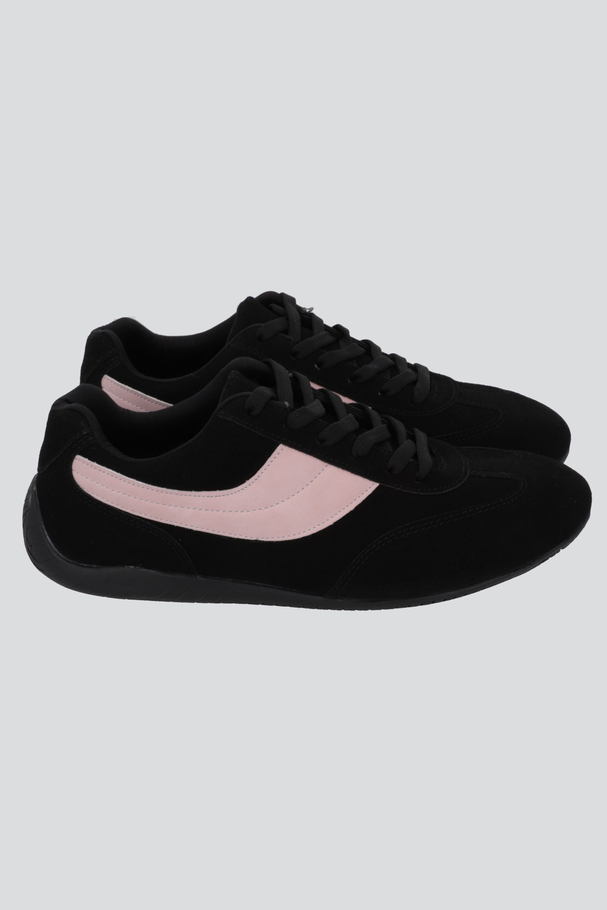 Tenis delgado gamuza lineas NEGRO