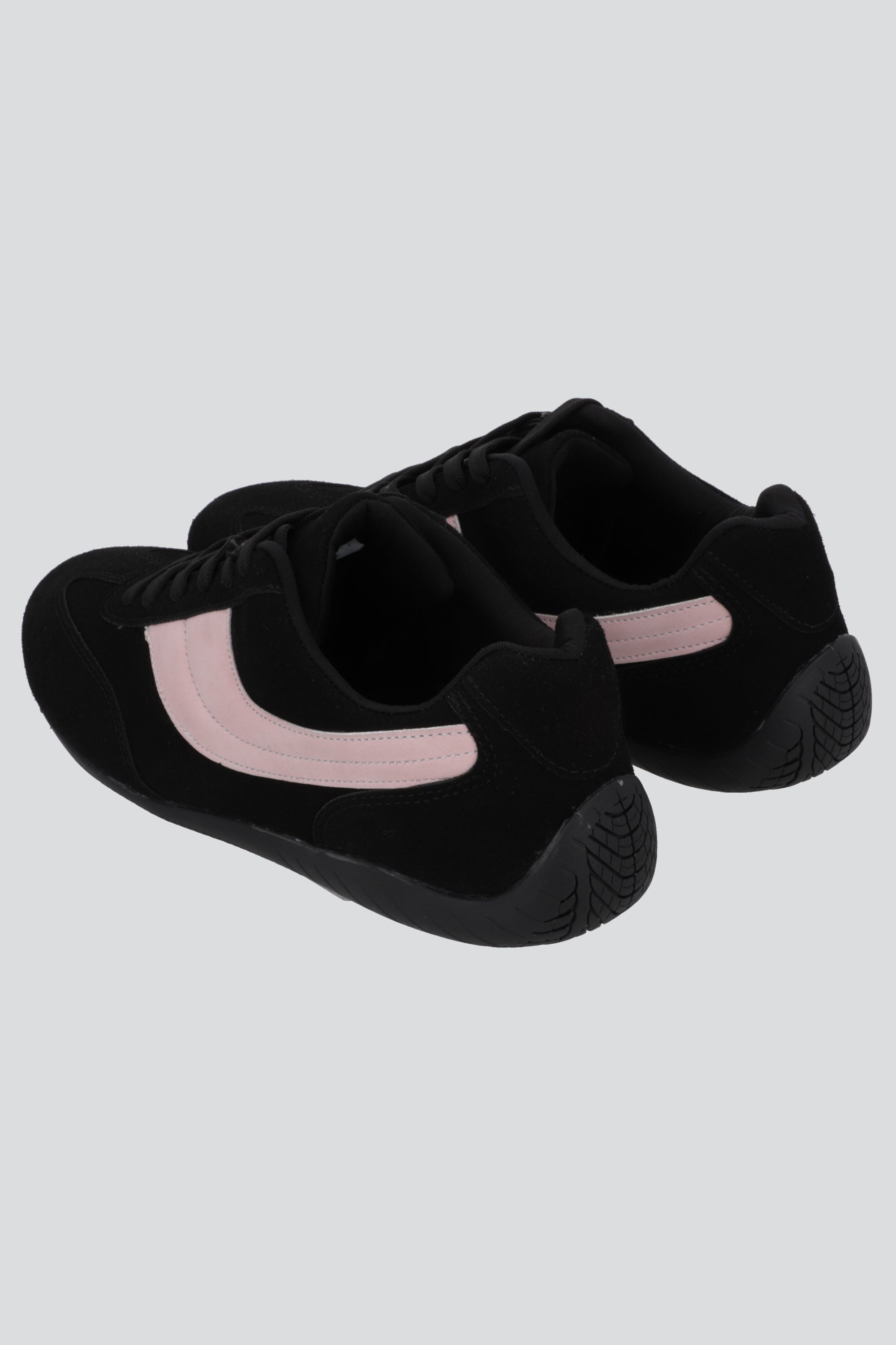 Tenis delgado gamuza lineas NEGRO