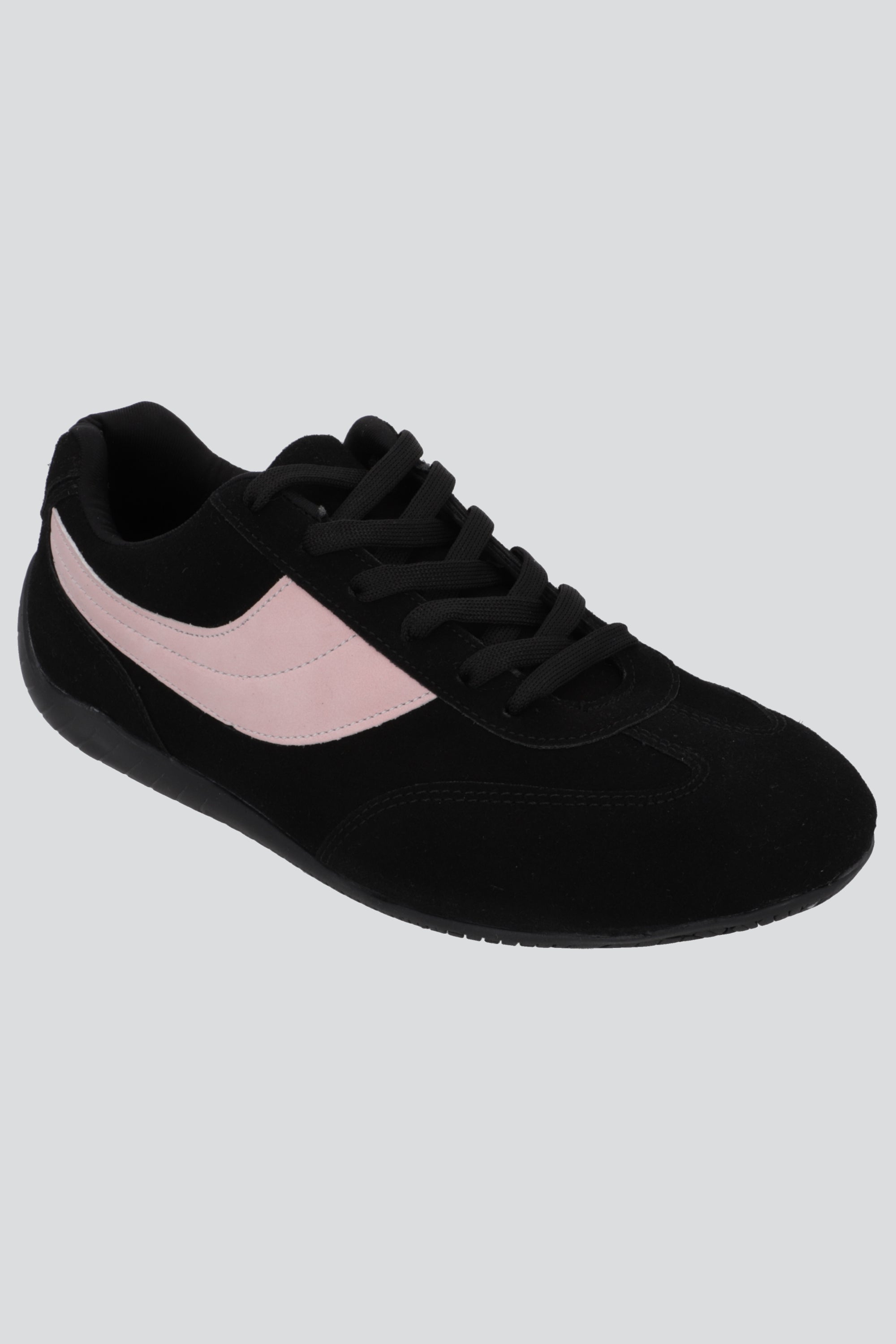 Tenis delgado gamuza lineas NEGRO