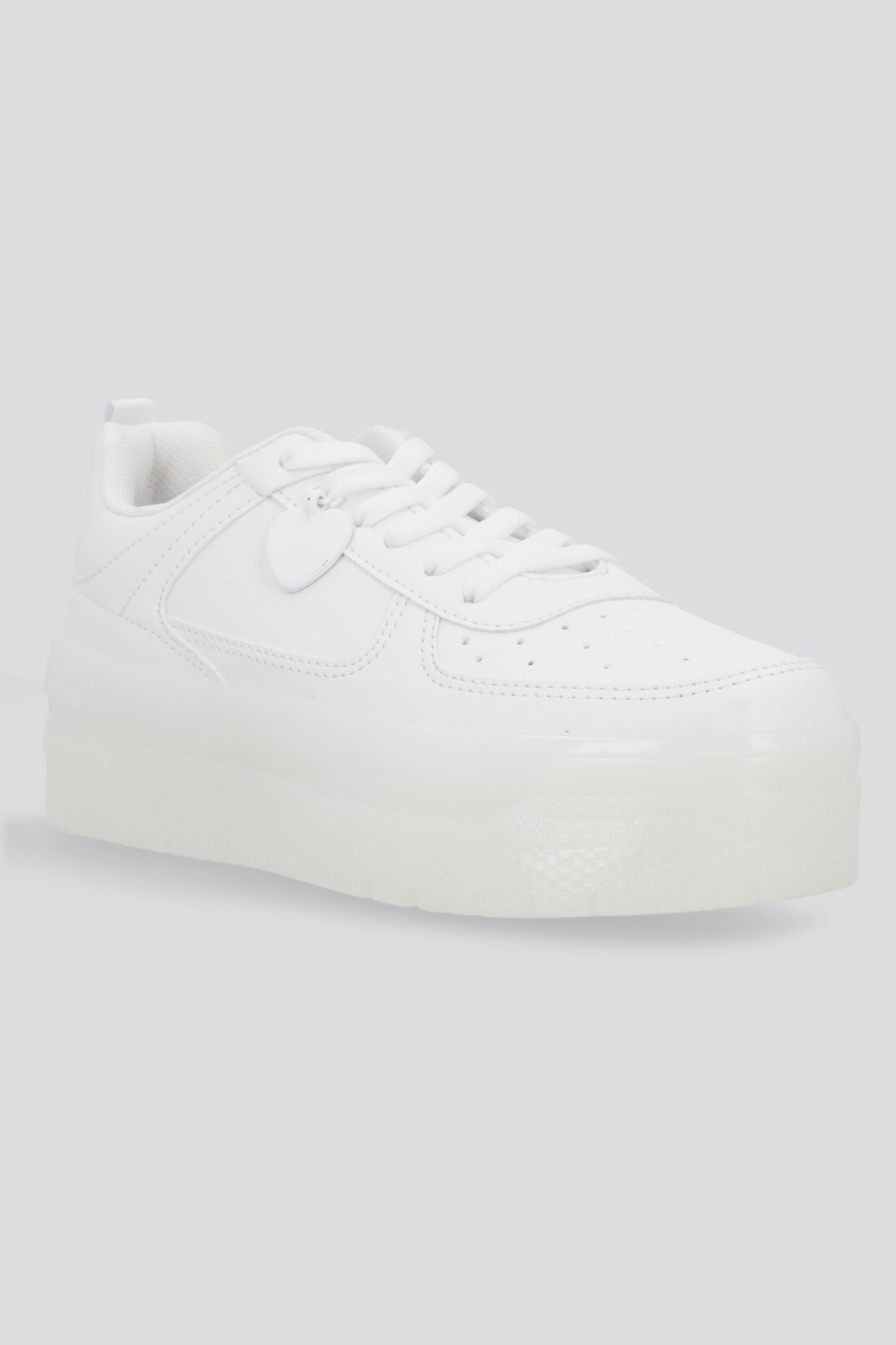 Tenis casual plataforma alta BLANCO