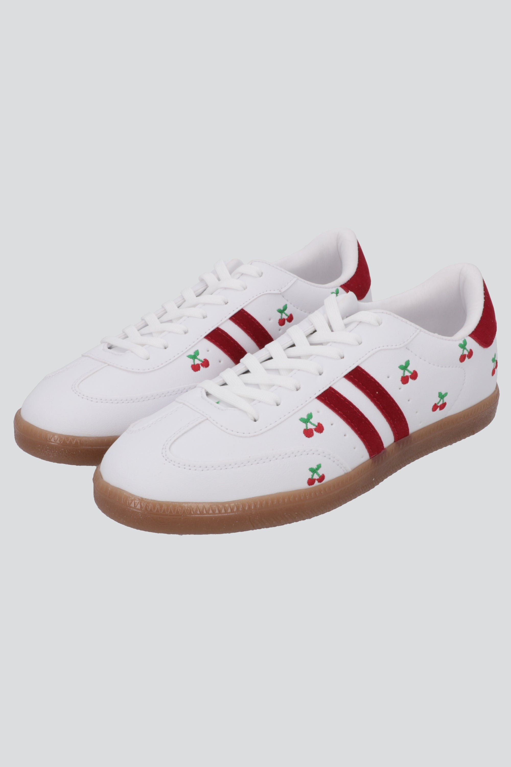 Tenis dos lineas cerezas ROJO