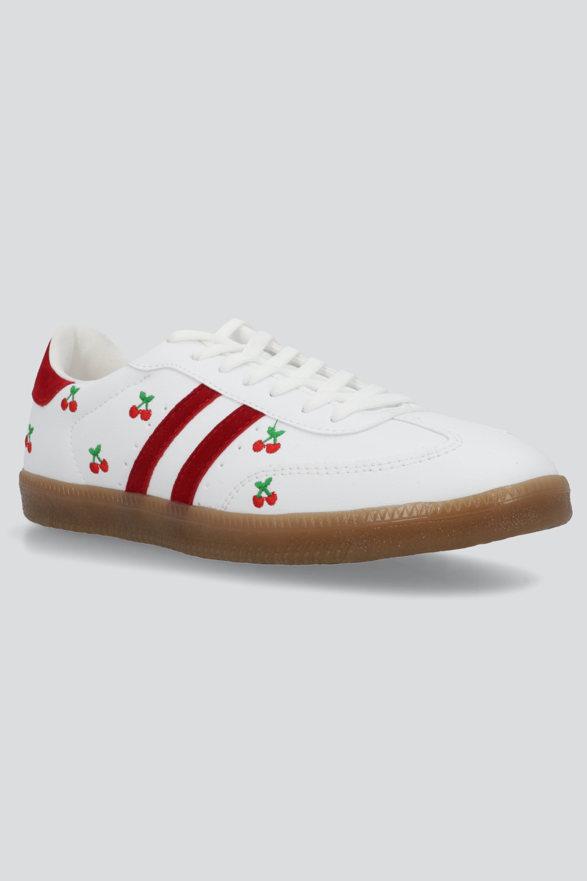 Tenis dos lineas cerezas ROJO