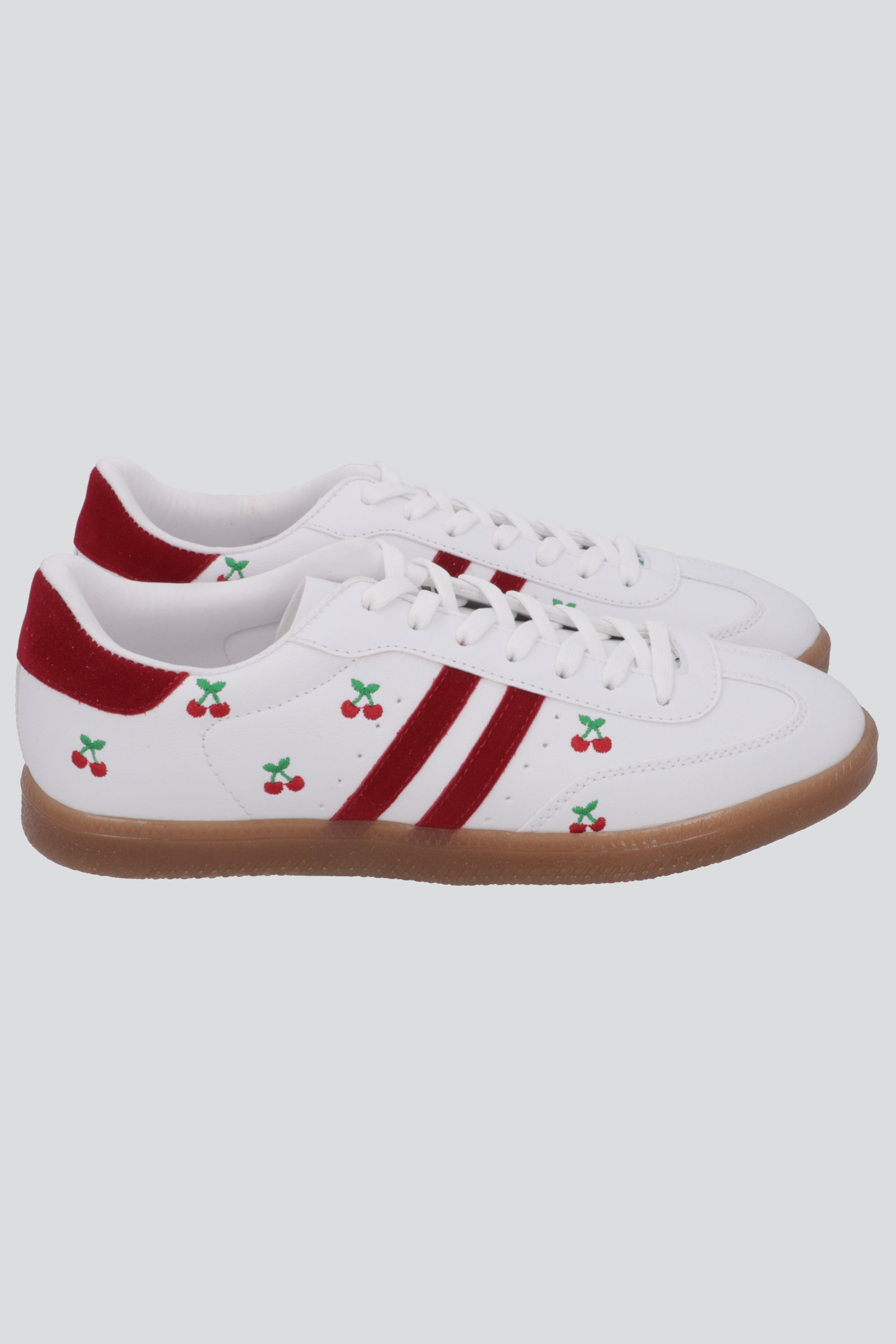 Tenis dos lineas cerezas ROJO