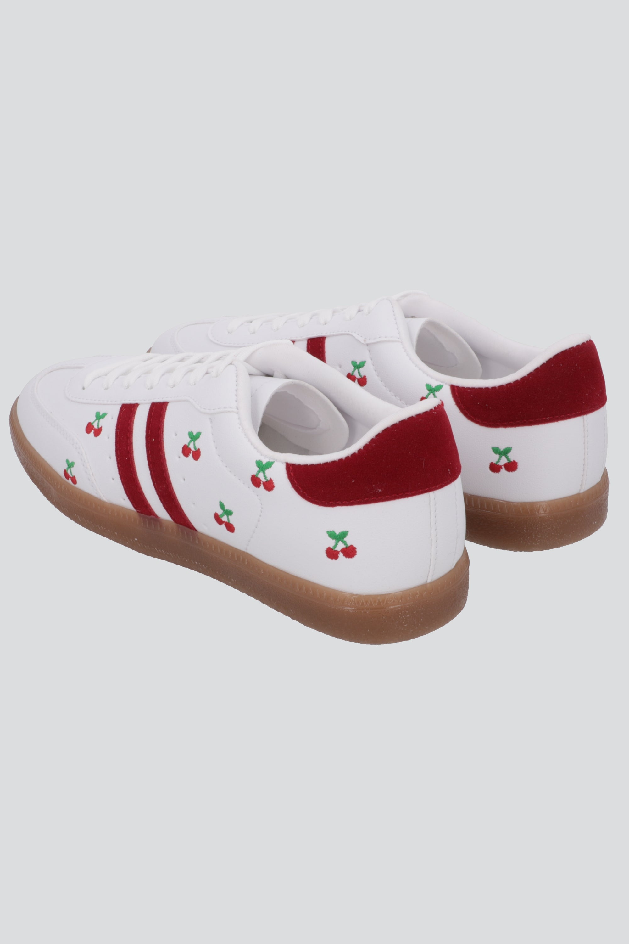 Tenis dos lineas cerezas ROJO
