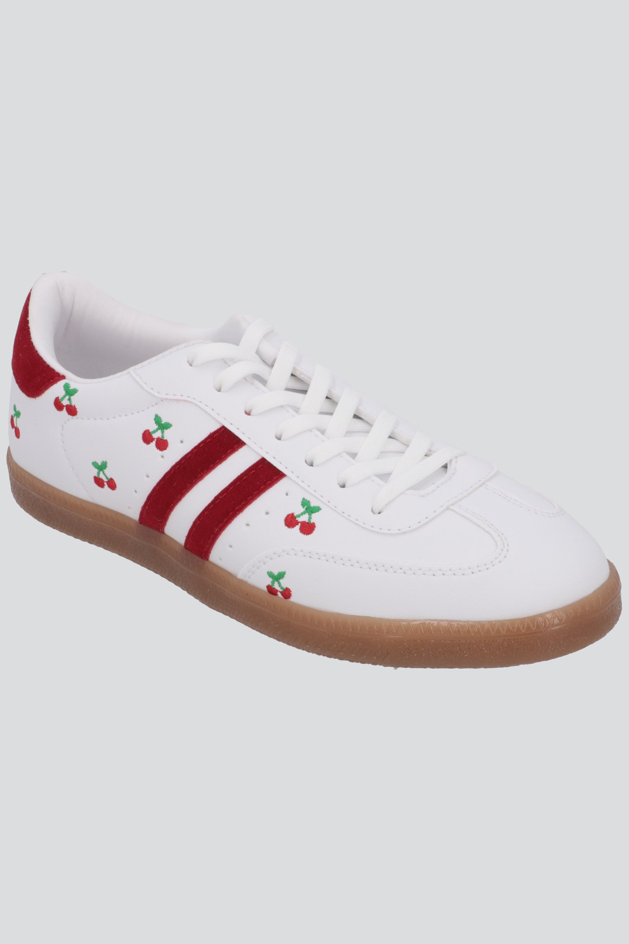 Tenis dos lineas cerezas ROJO