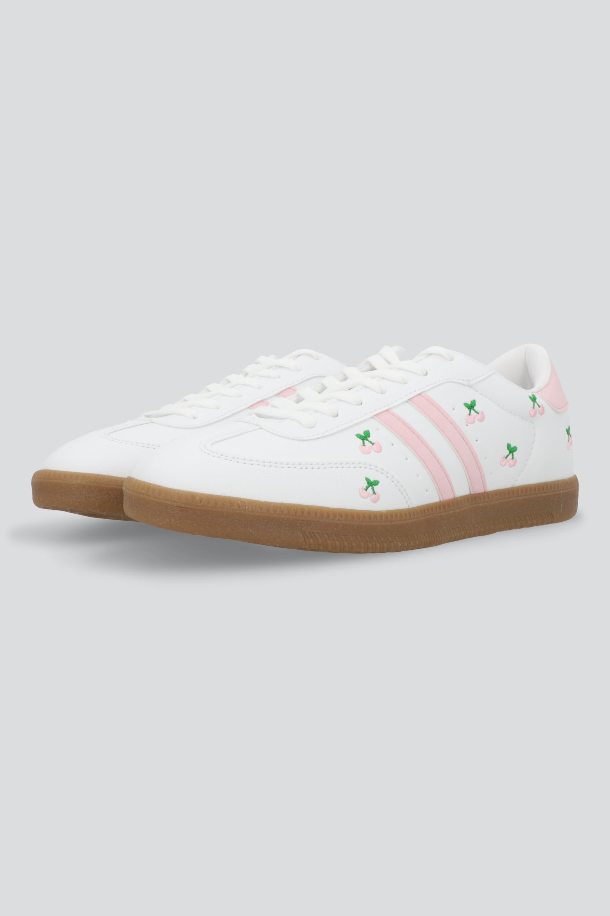 Tenis dos lineas cerezas ROSA