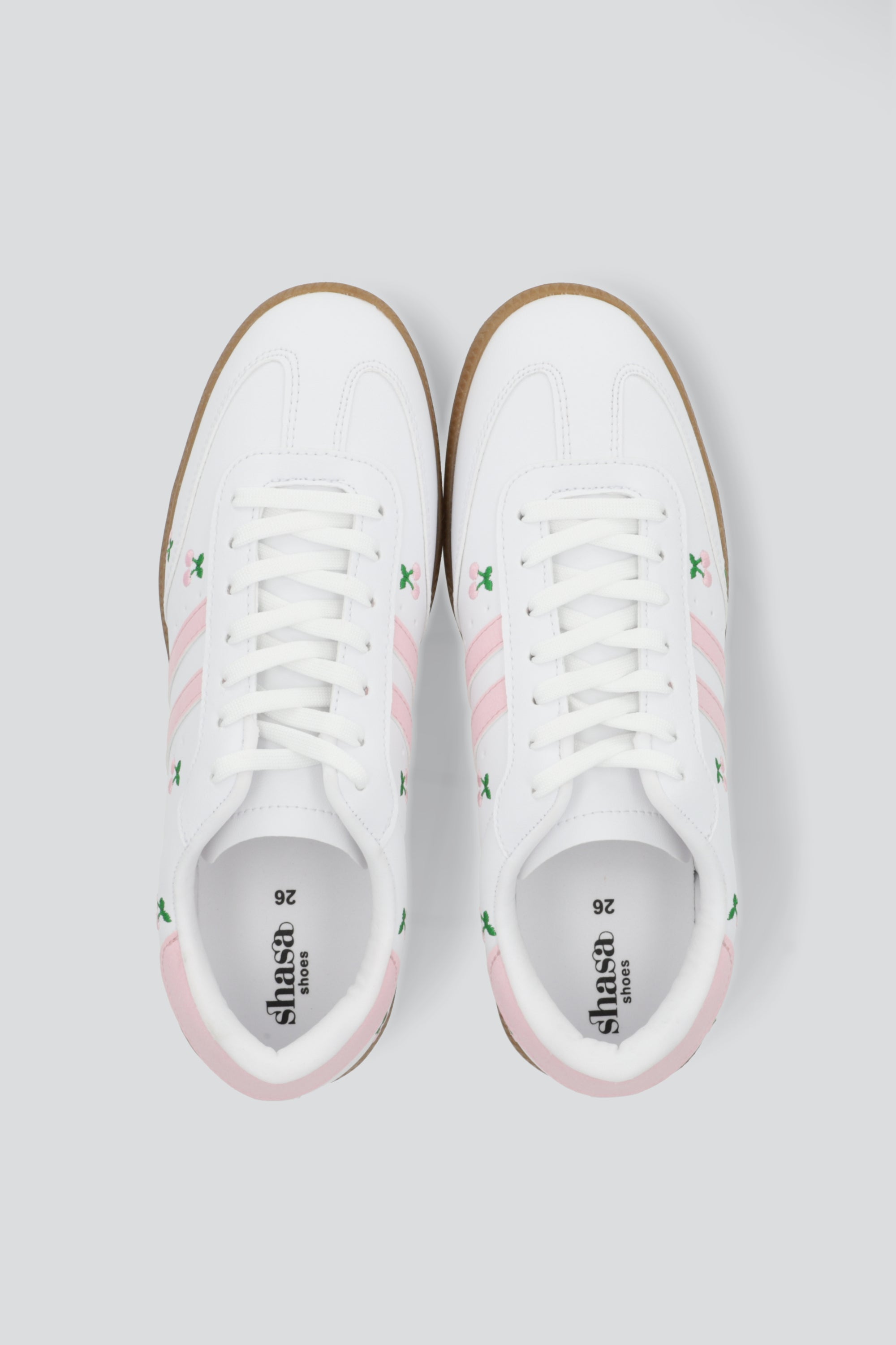 Tenis dos lineas cerezas ROSA