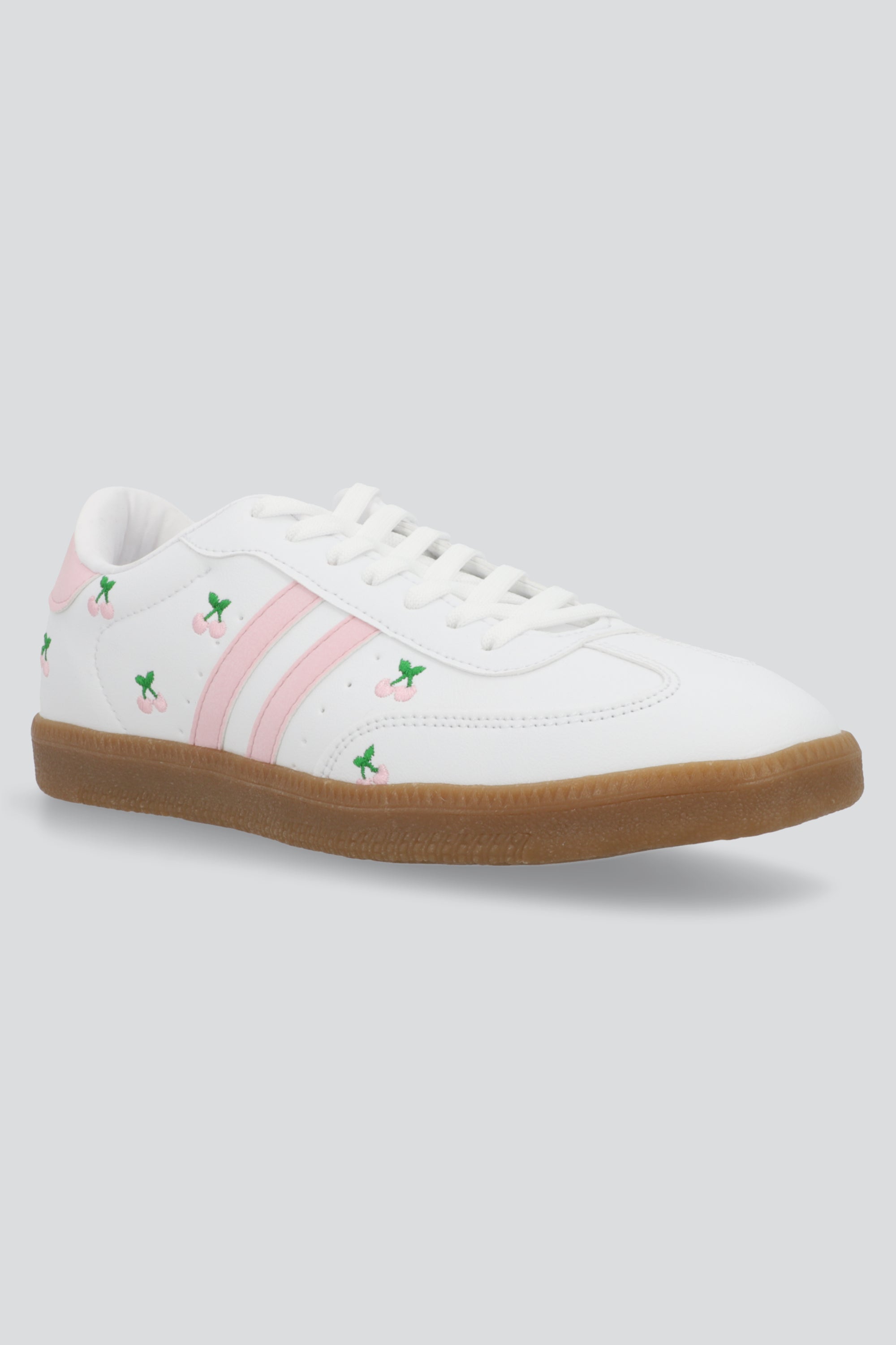 Tenis dos lineas cerezas ROSA