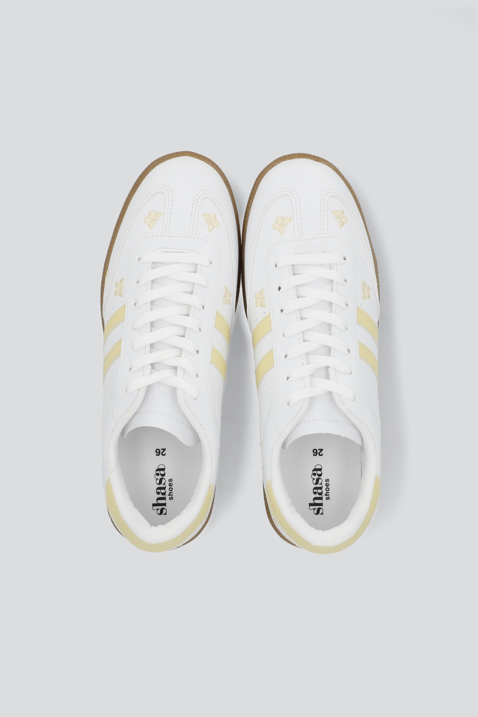 Tenis dos lineas mariposa AMARILLO