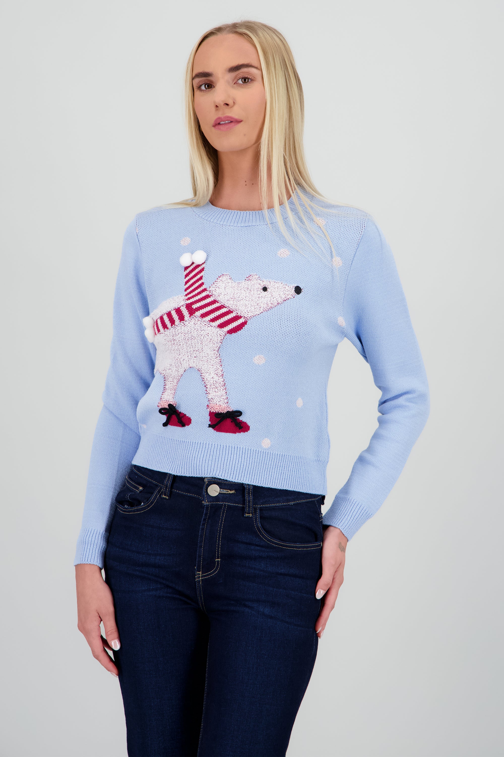 Sueter navideño oso polar AZUL COMBO