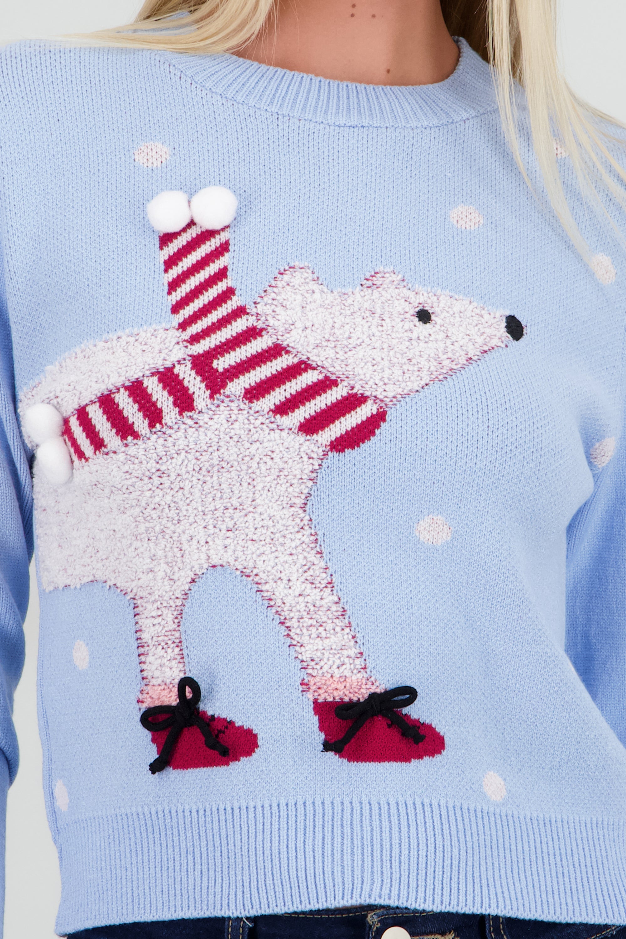 Sueter navideño oso polar AZUL COMBO
