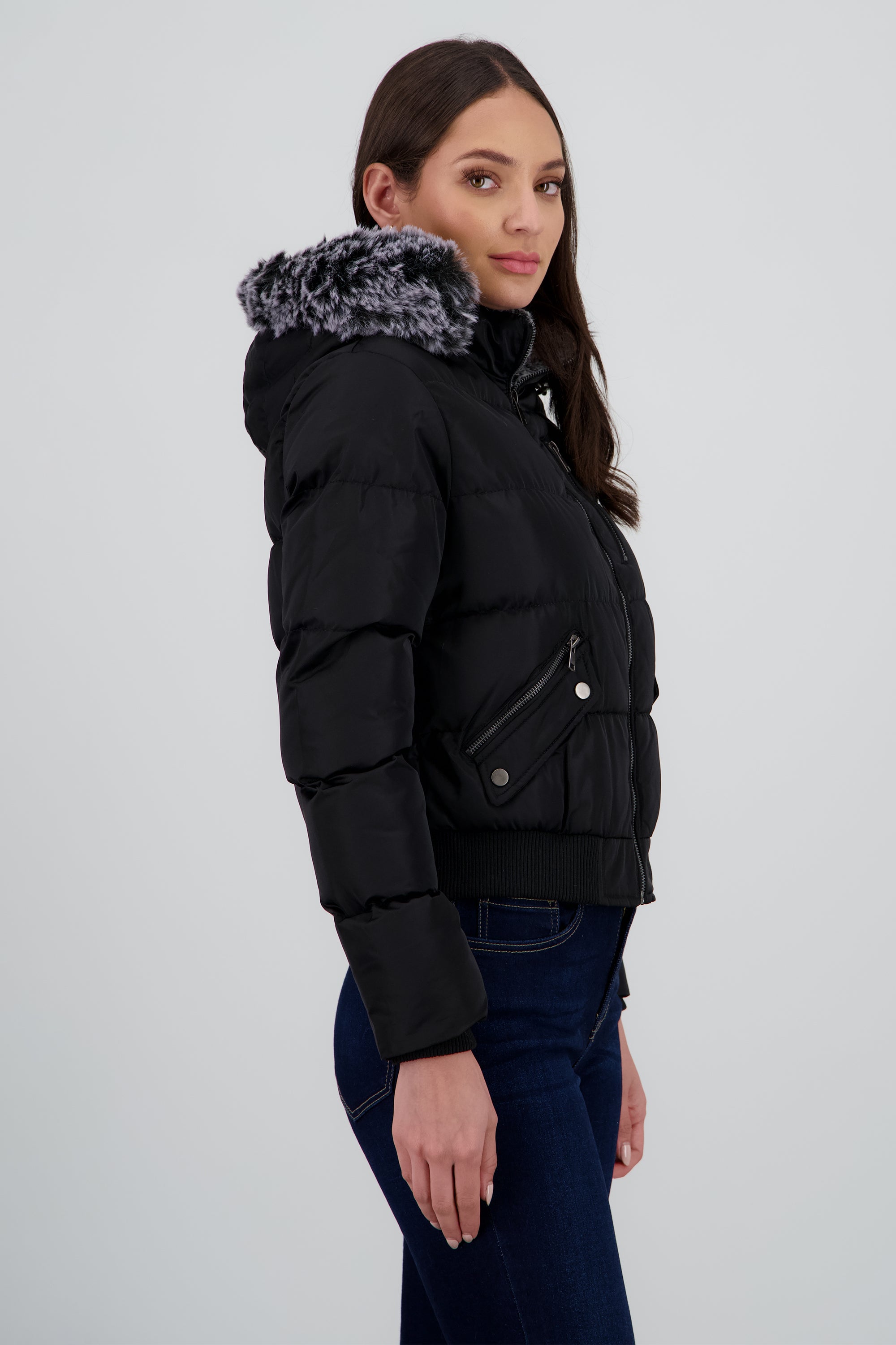 Chamarra bomber det peluche NEGRO