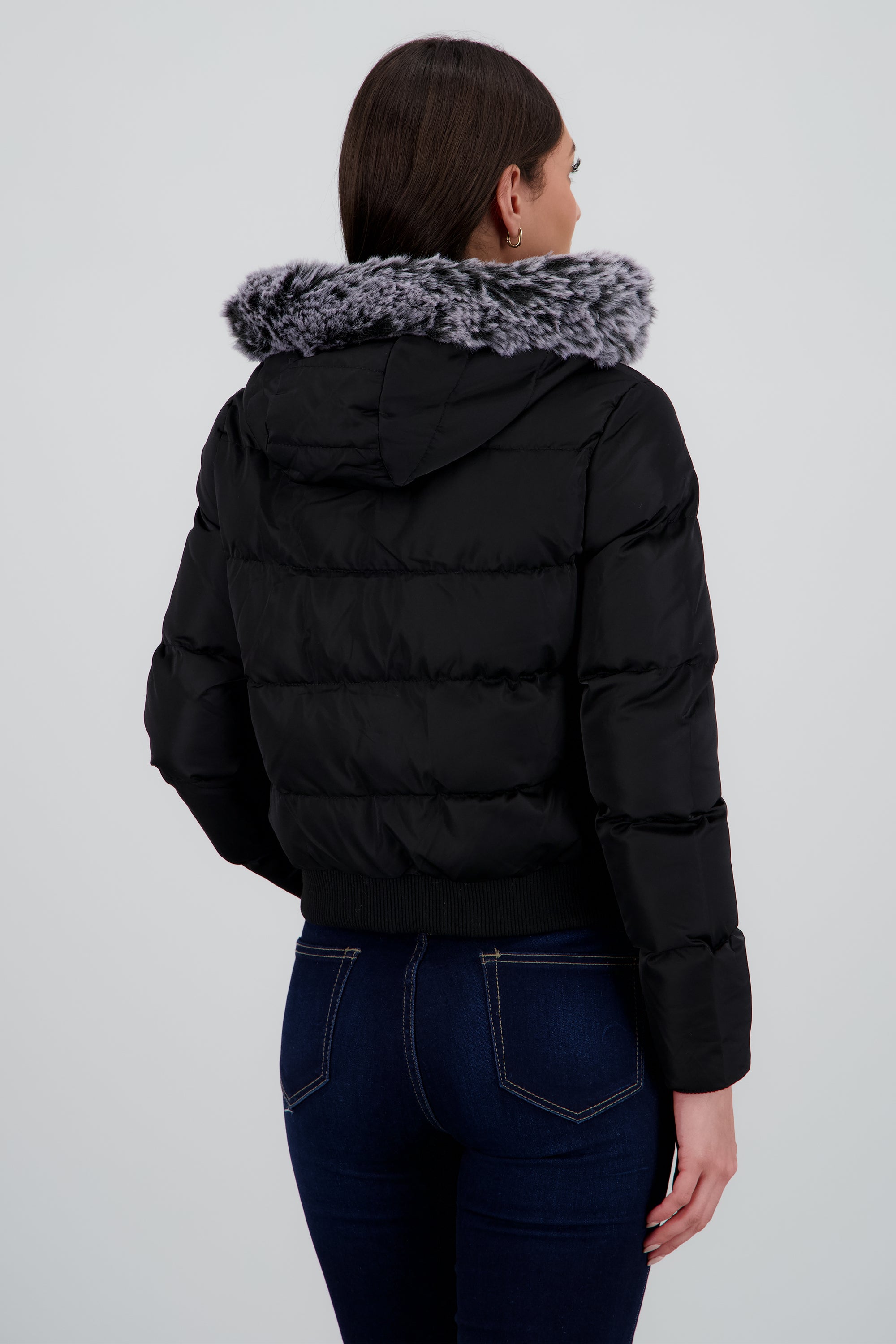 Chamarra bomber det peluche NEGRO