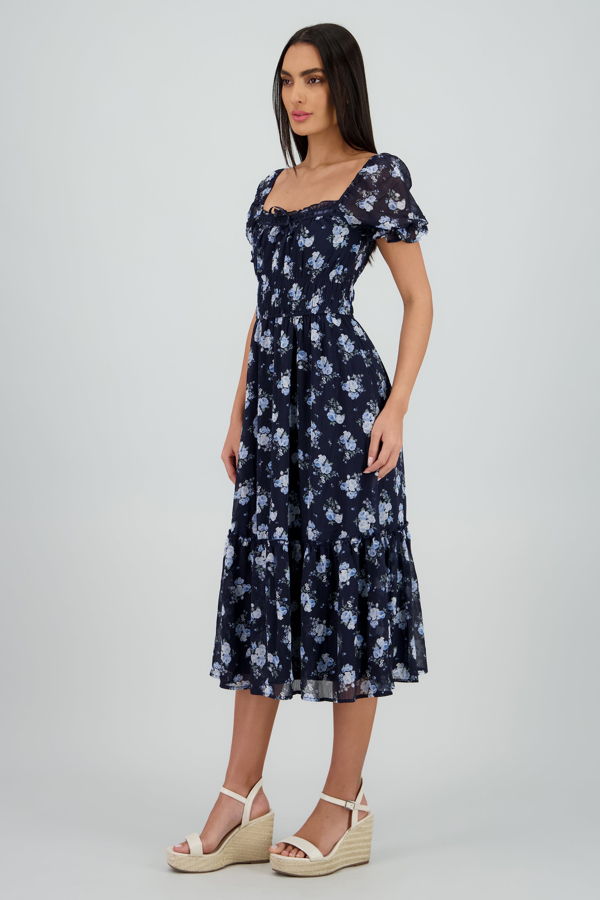 Vestido maxi escote cuadrado MARINO COMBO