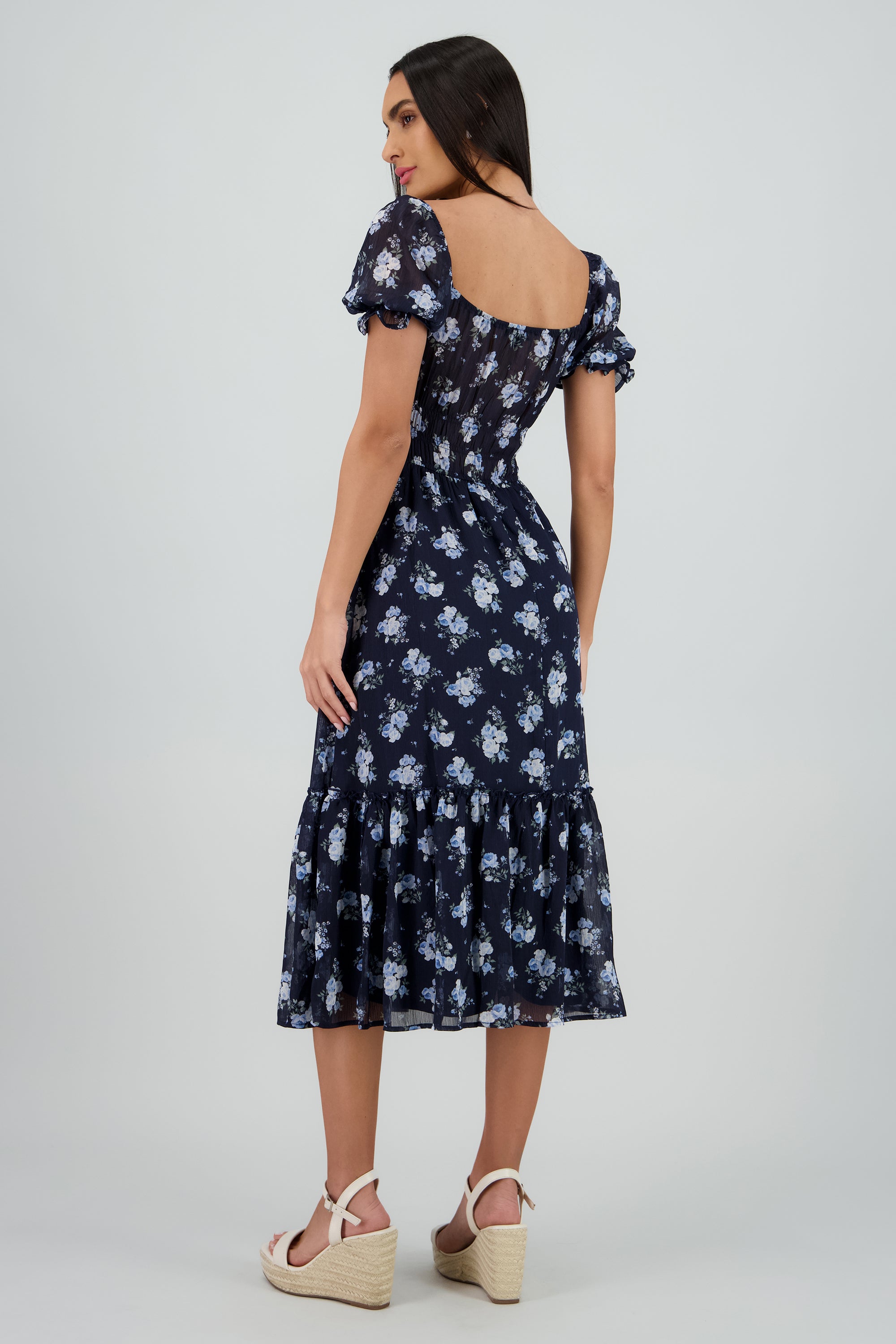 Vestido maxi escote cuadrado MARINO COMBO