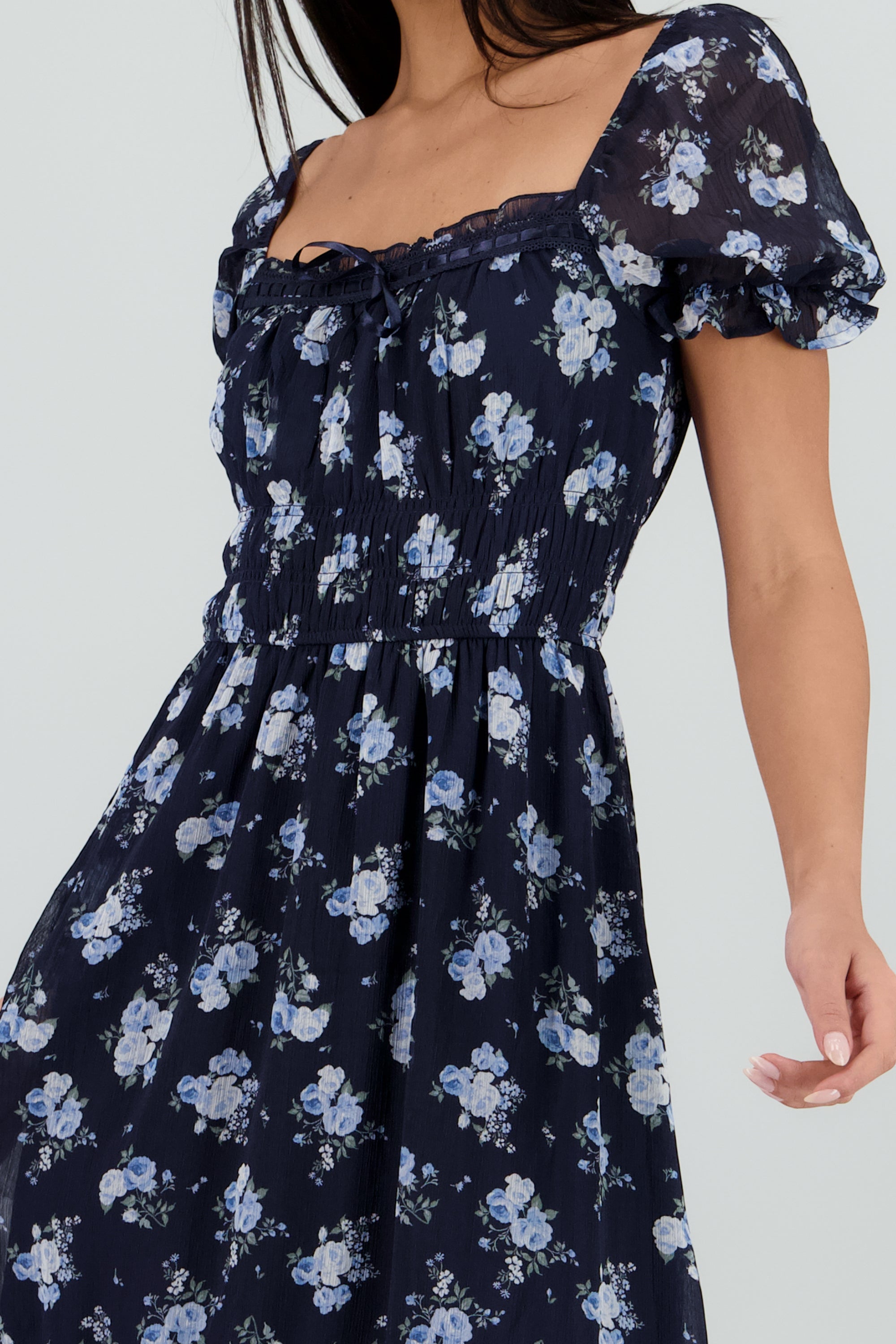 Vestido maxi escote cuadrado MARINO COMBO