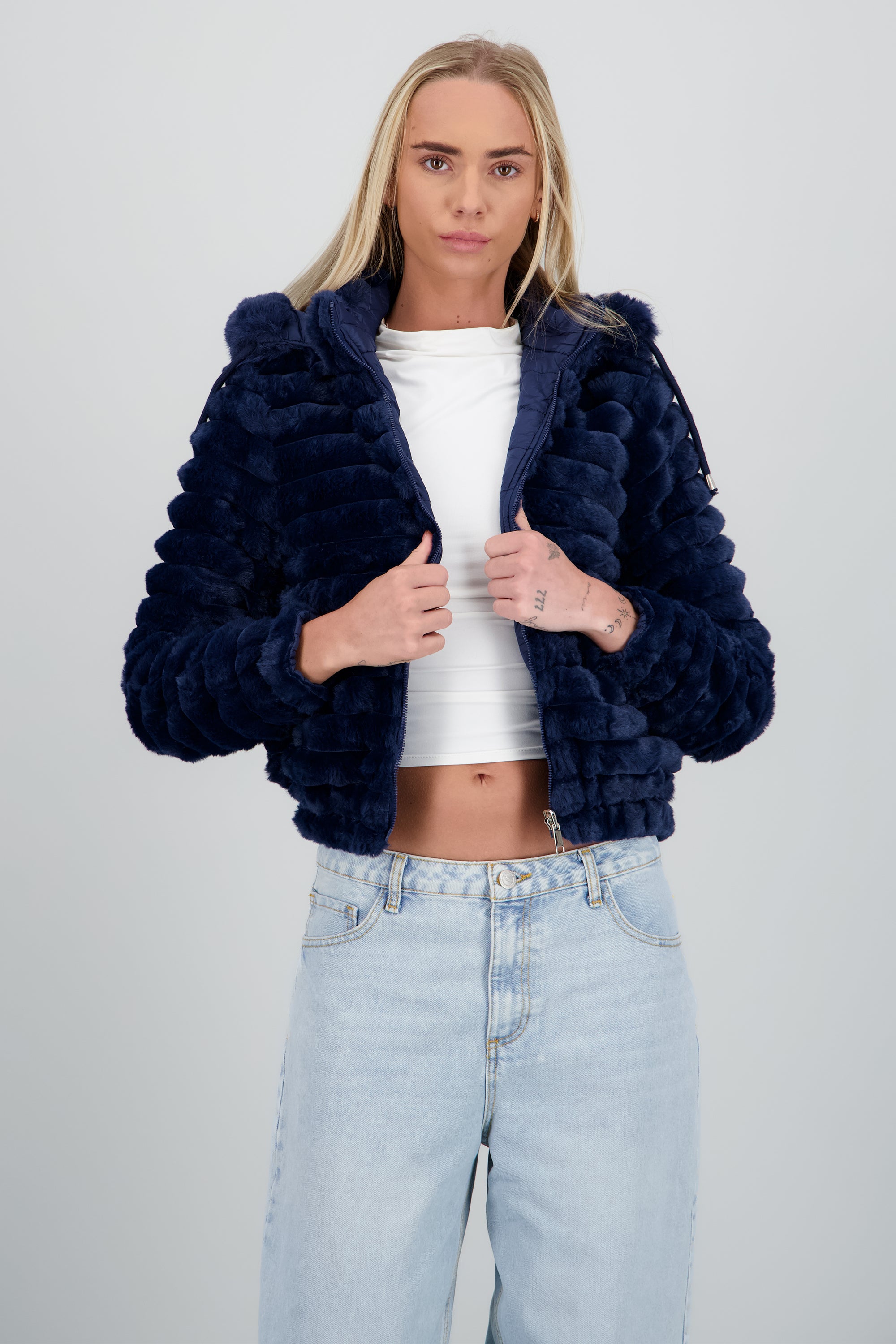 Chamarra peluche doble vista MARINO