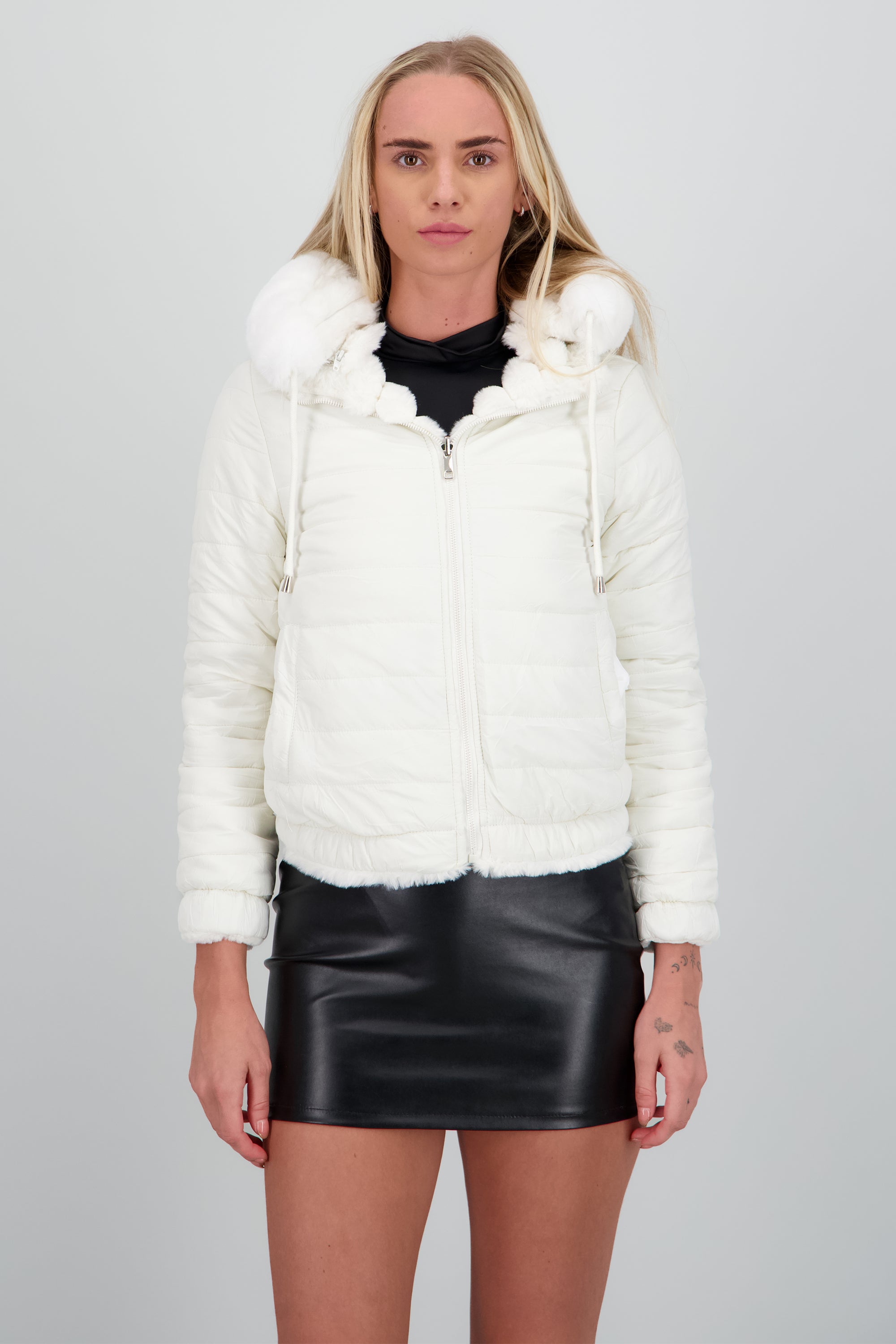 Chamarra peluche doble vista BLANCO