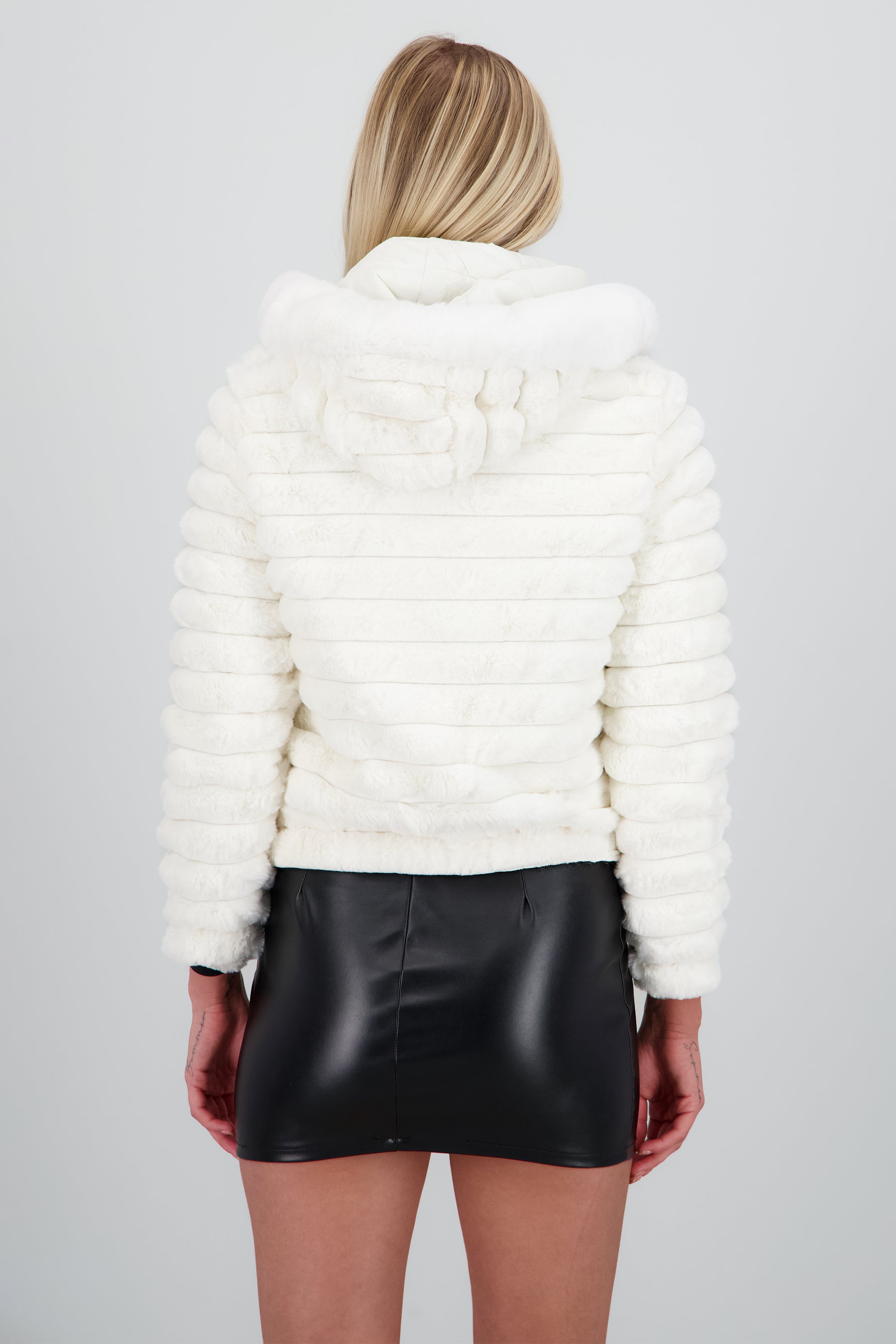 Chamarra peluche doble vista BLANCO