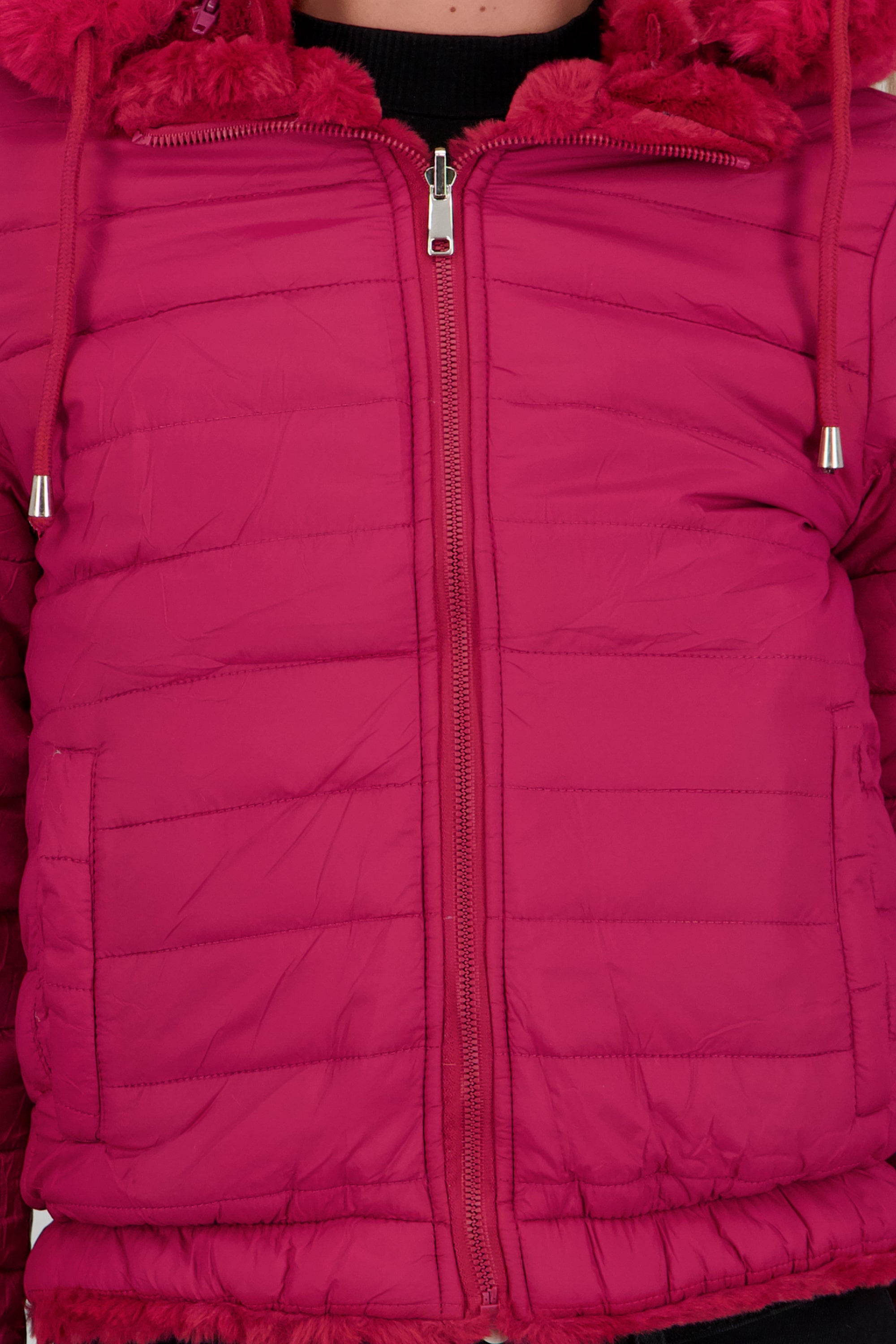 Chamarra peluche doble vista ROJO